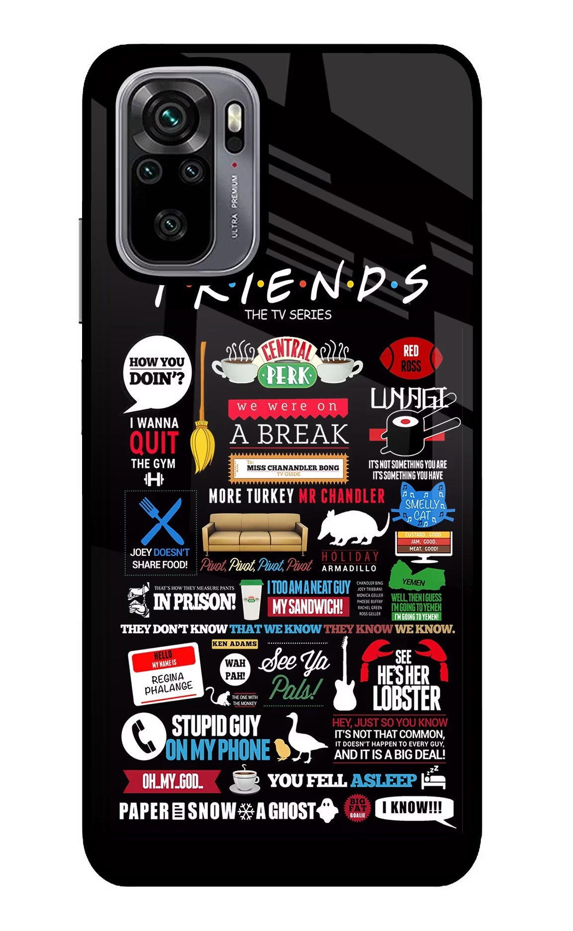 FRIENDS Redmi Note 10/10S Glass Case Back Cover by Casekaro