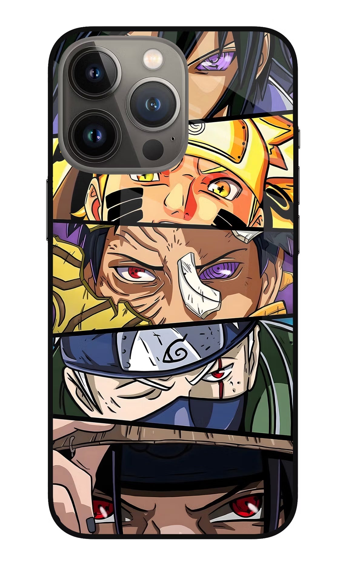 Naruto Character iPhone 13 Pro Glass Case Back Cover by Casekaro