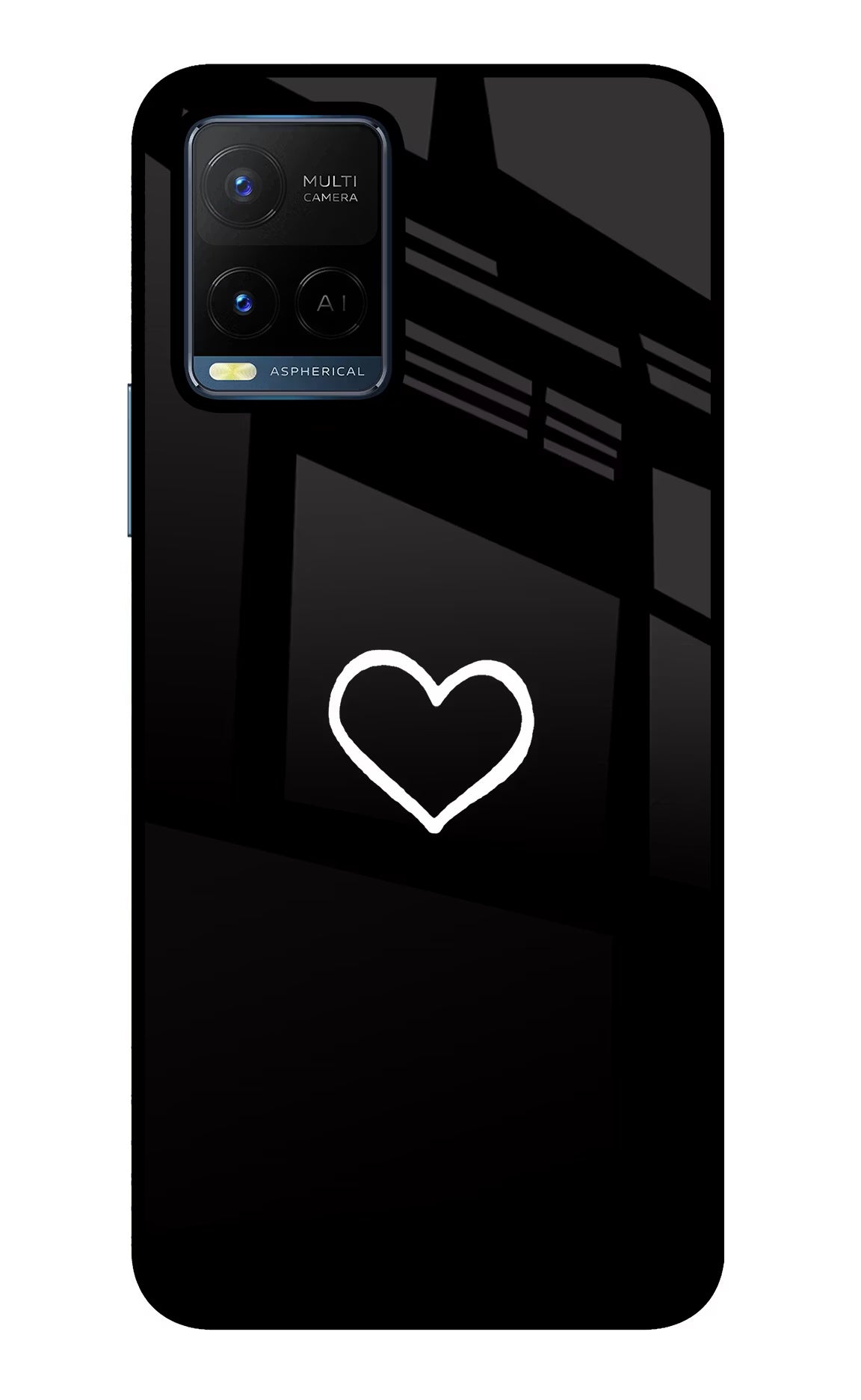 Heart Vivo Y21/Y21s/Y33s Glass Case Back Cover by Casekaro