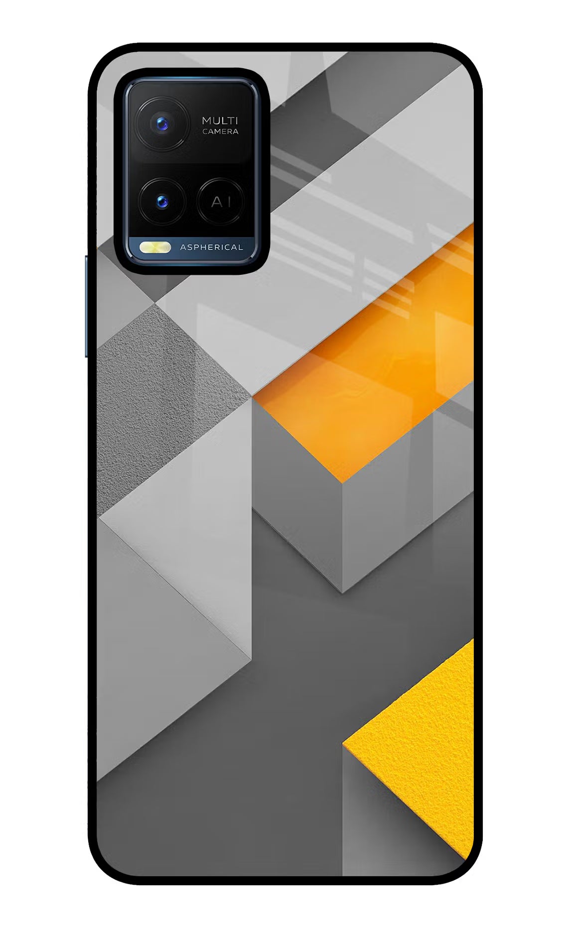 Abstract Vivo Y21/Y21s/Y33s Glass Case Back Cover by Casekaro