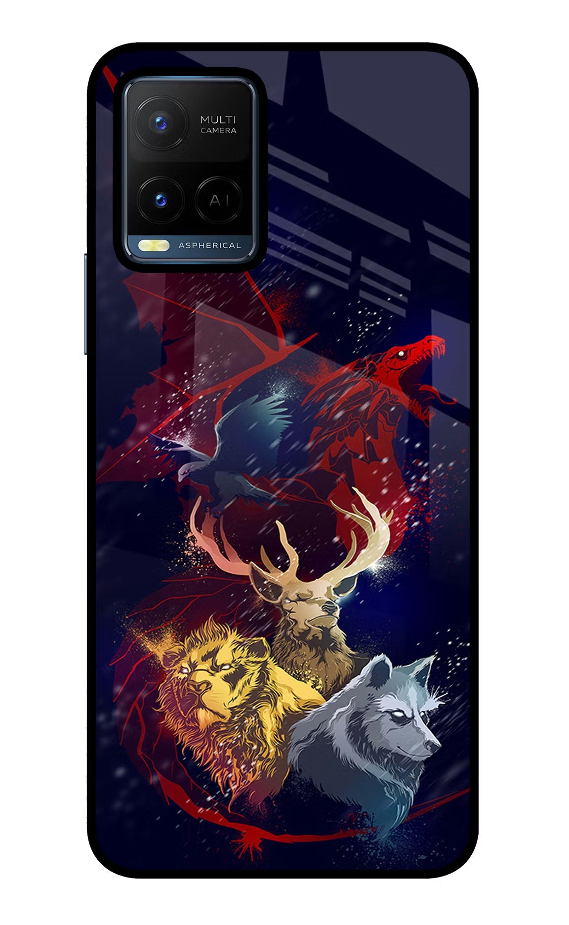 Game Of Thrones Vivo Y21/Y21s/Y33s Glass Case Back Cover by Casekaro