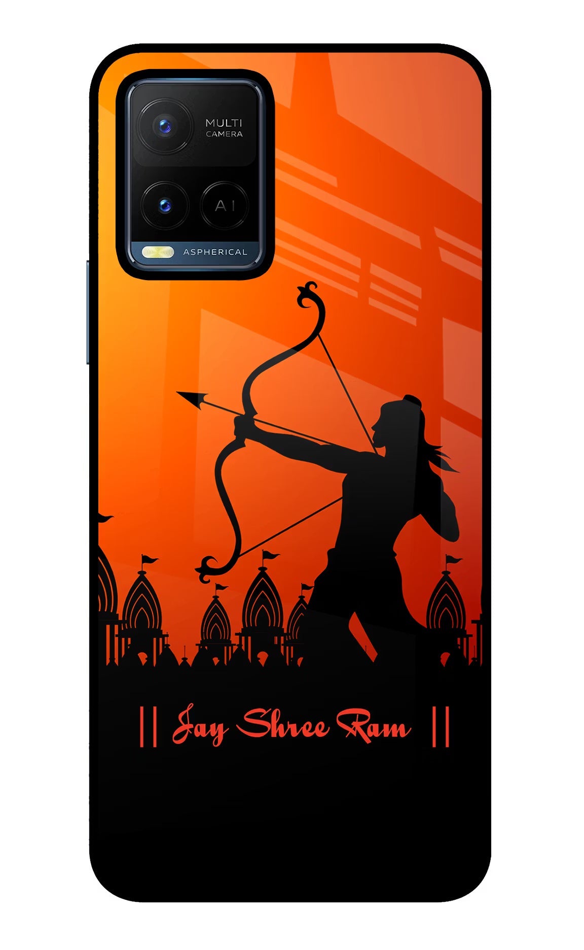 Lord Ram - 4 Vivo Y21/Y21s/Y33s Glass Case Back Cover by Casekaro