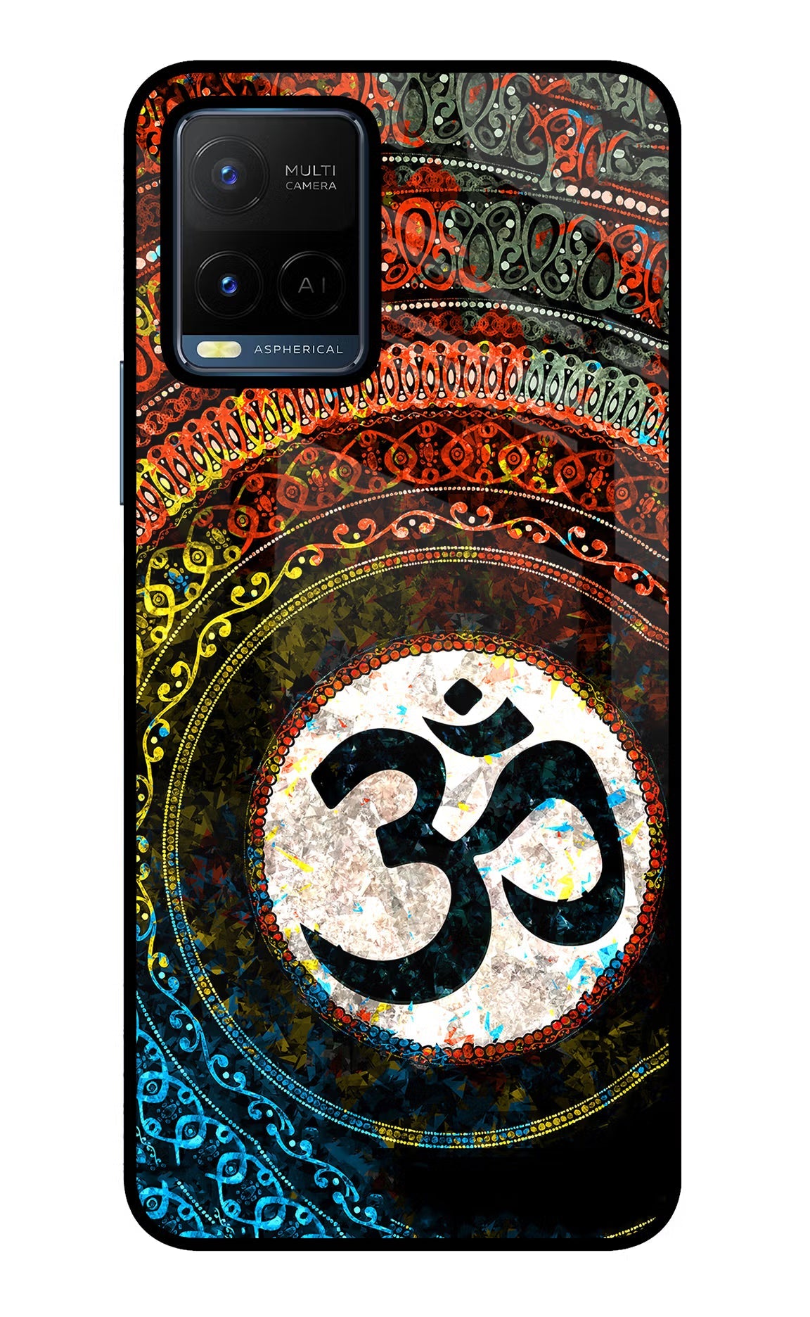 Om Cultural Vivo Y21/Y21s/Y33s Glass Case Back Cover by Casekaro
