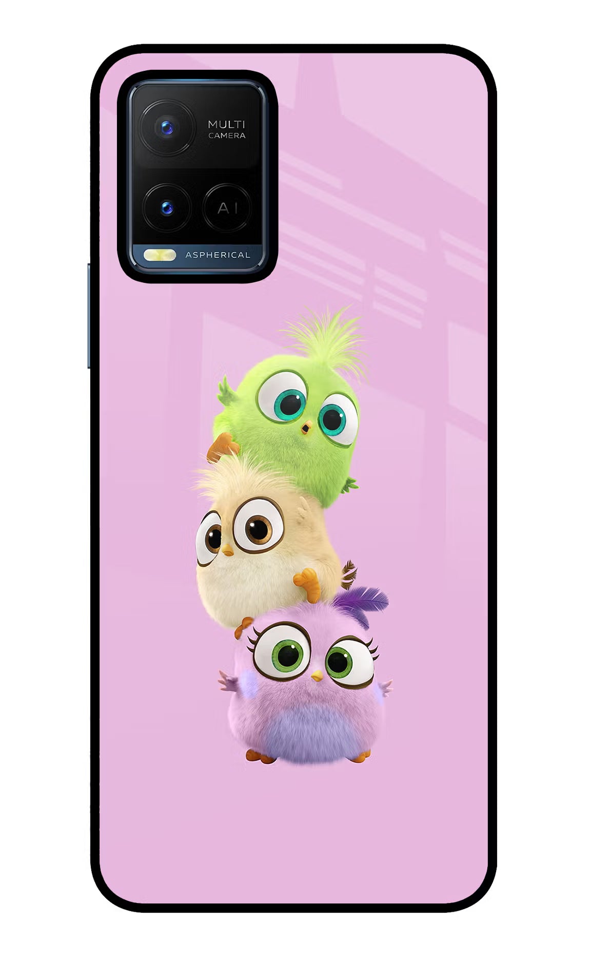 Cute Little Birds Vivo Y21/Y21s/Y33s Glass Case Back Cover by Casekaro