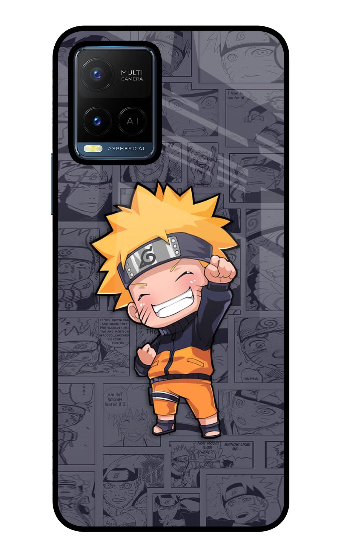 Chota Naruto Vivo Y21/Y21s/Y33s Glass Case Back Cover by Casekaro