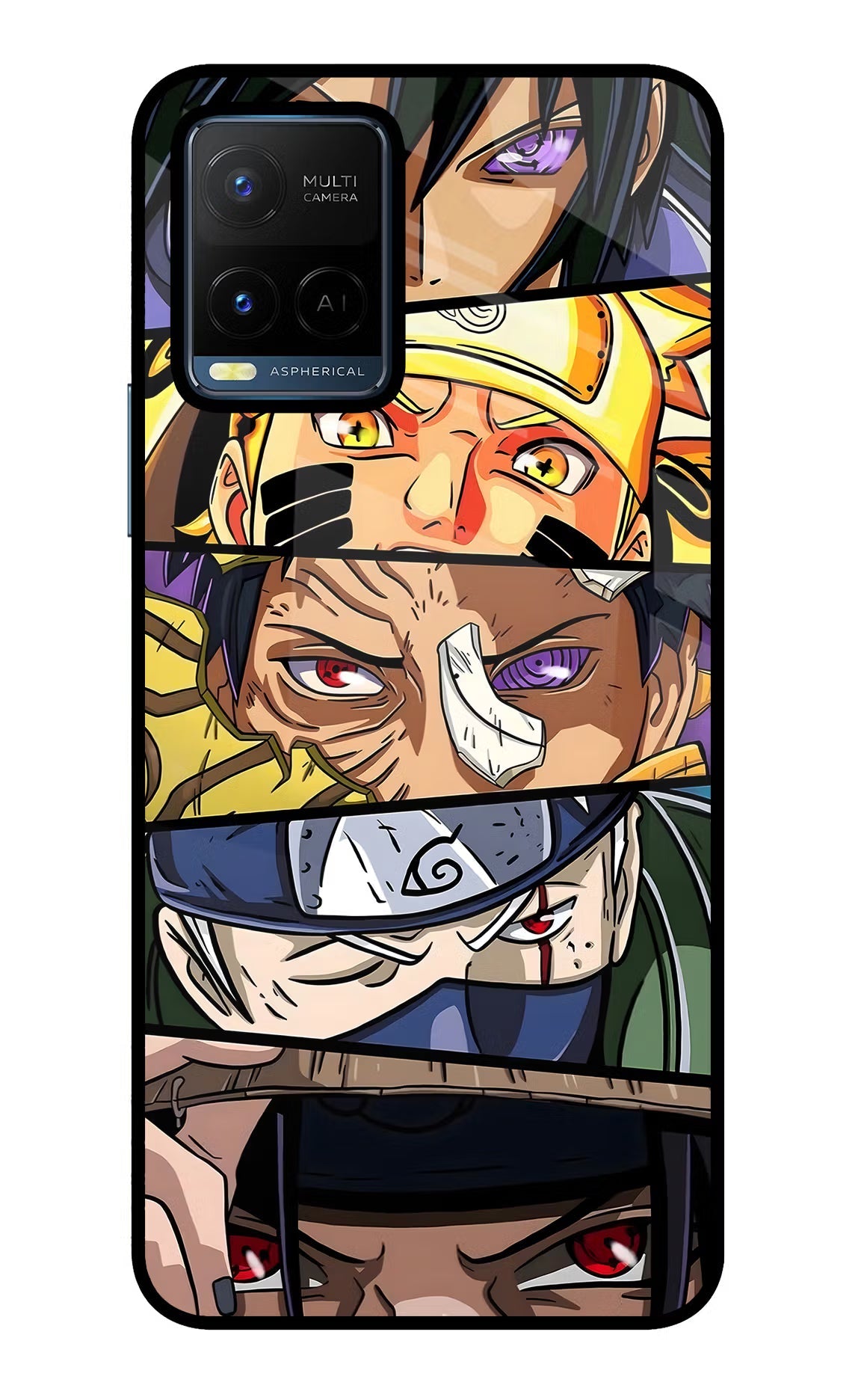 Naruto Character Vivo Y21/Y21s/Y33s Glass Case Back Cover by Casekaro