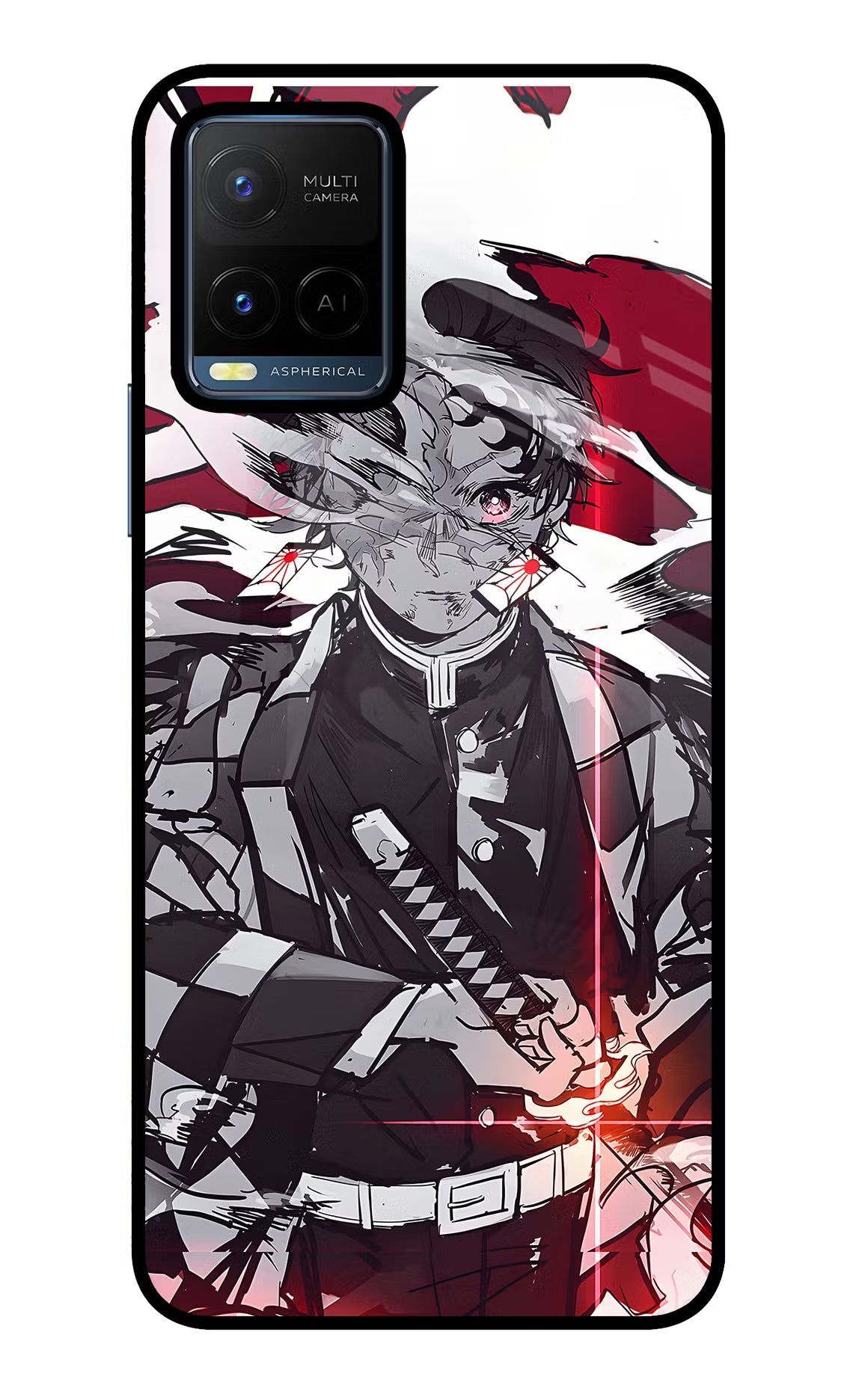 Demon Slayer Vivo Y21/Y21s/Y33s Glass Case Back Cover by Casekaro