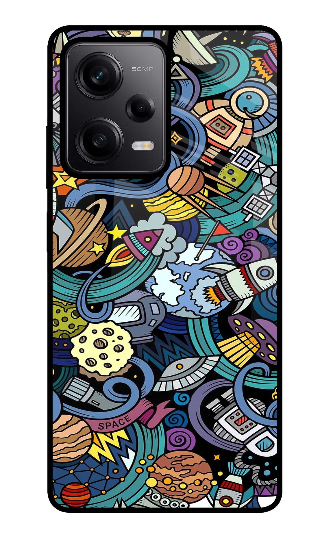 Space Abstract Redmi Note 12 Pro 5G Glass Case Back Cover by Casekaro
