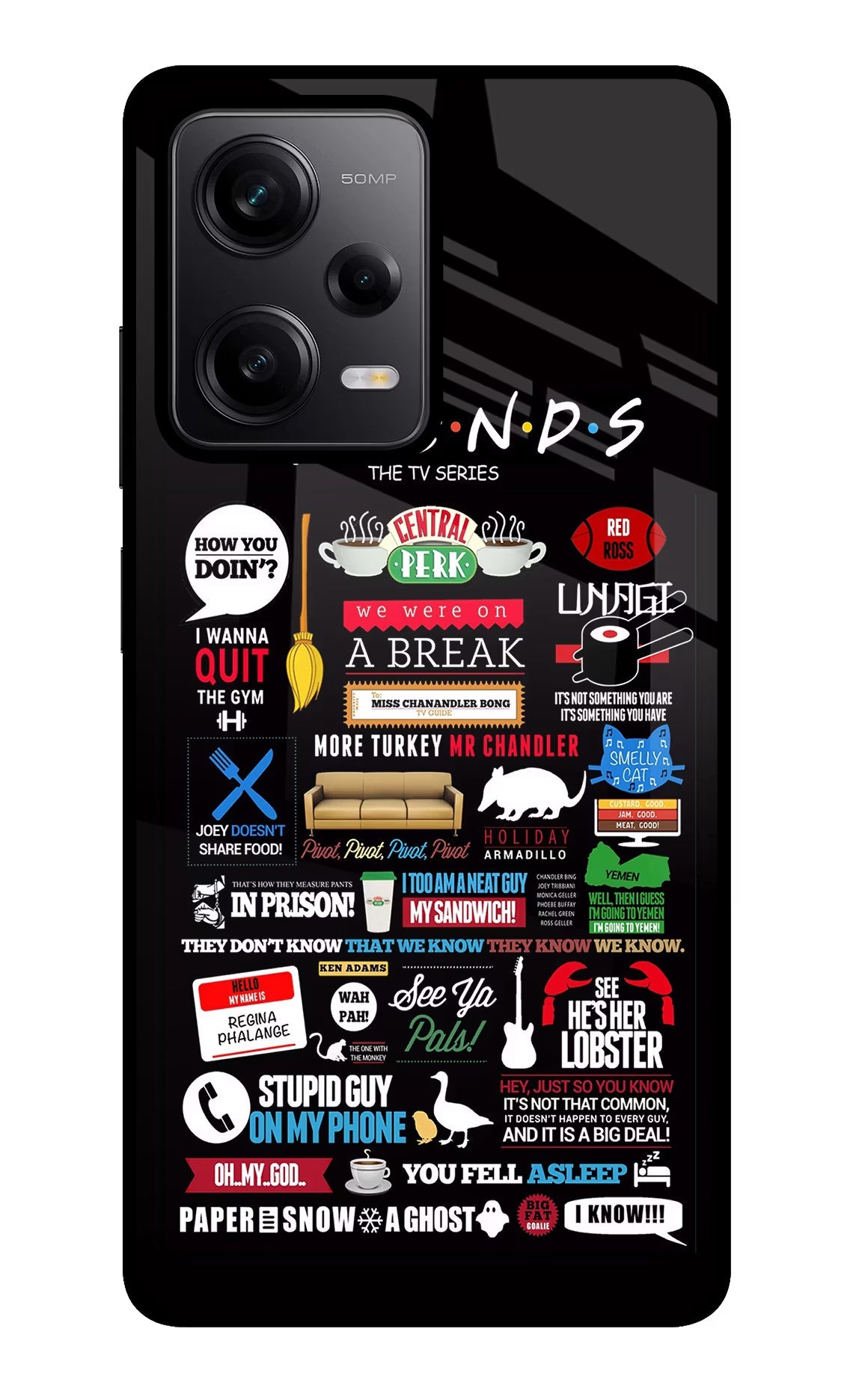 FRIENDS Redmi Note 12 Pro 5G Glass Case Back Cover by Casekaro