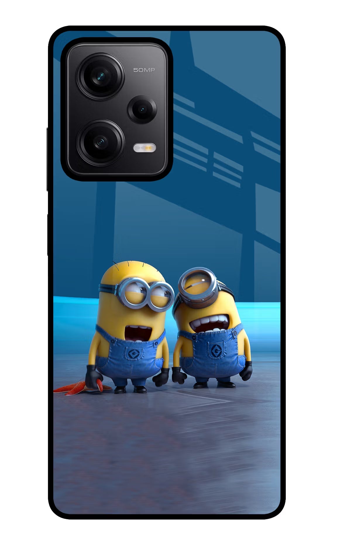 Minion Laughing Redmi Note 12 Pro 5G Glass Case Back Cover by Casekaro