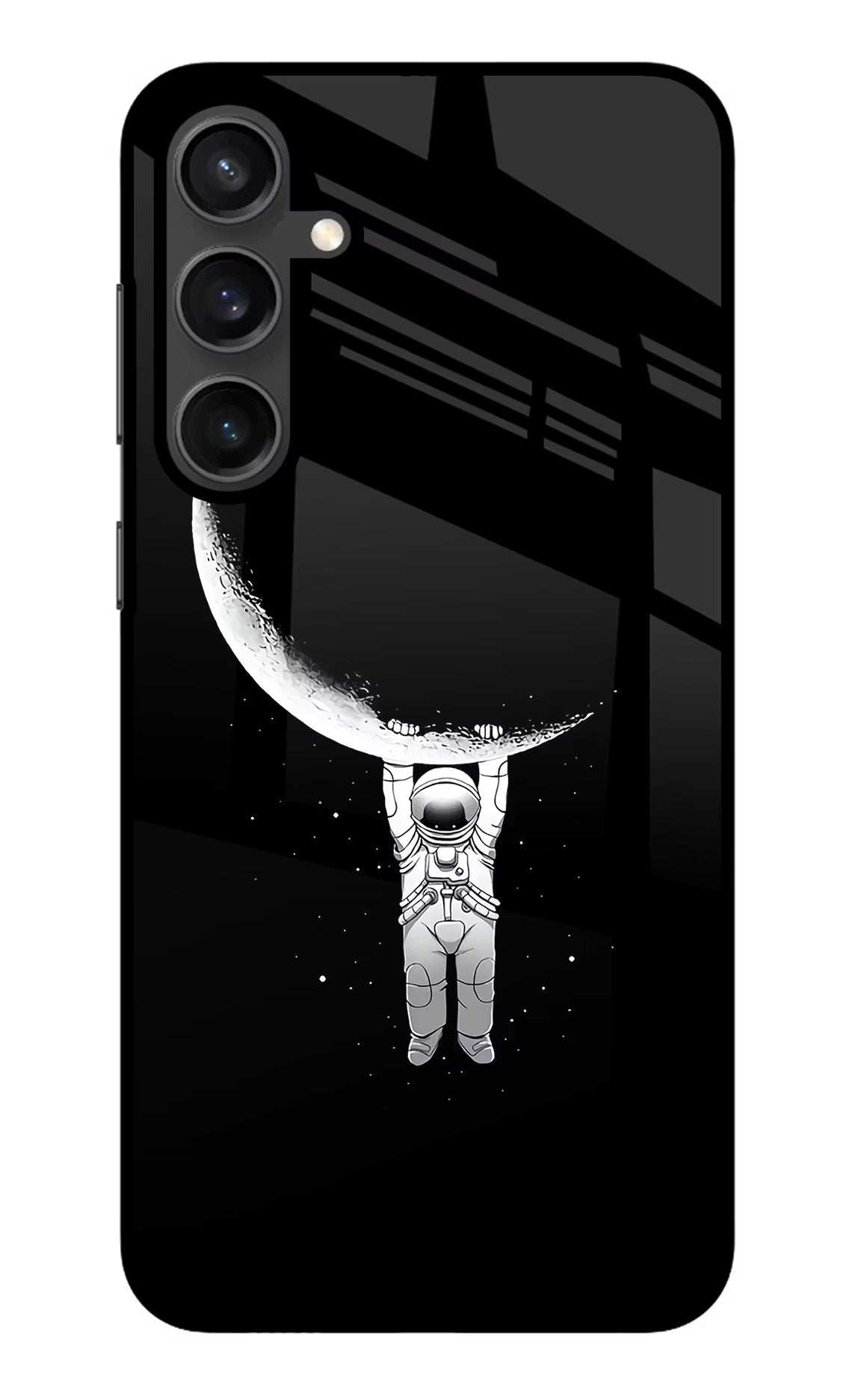 Moon Space Samsung S23 Glass Case Back Cover by Casekaro