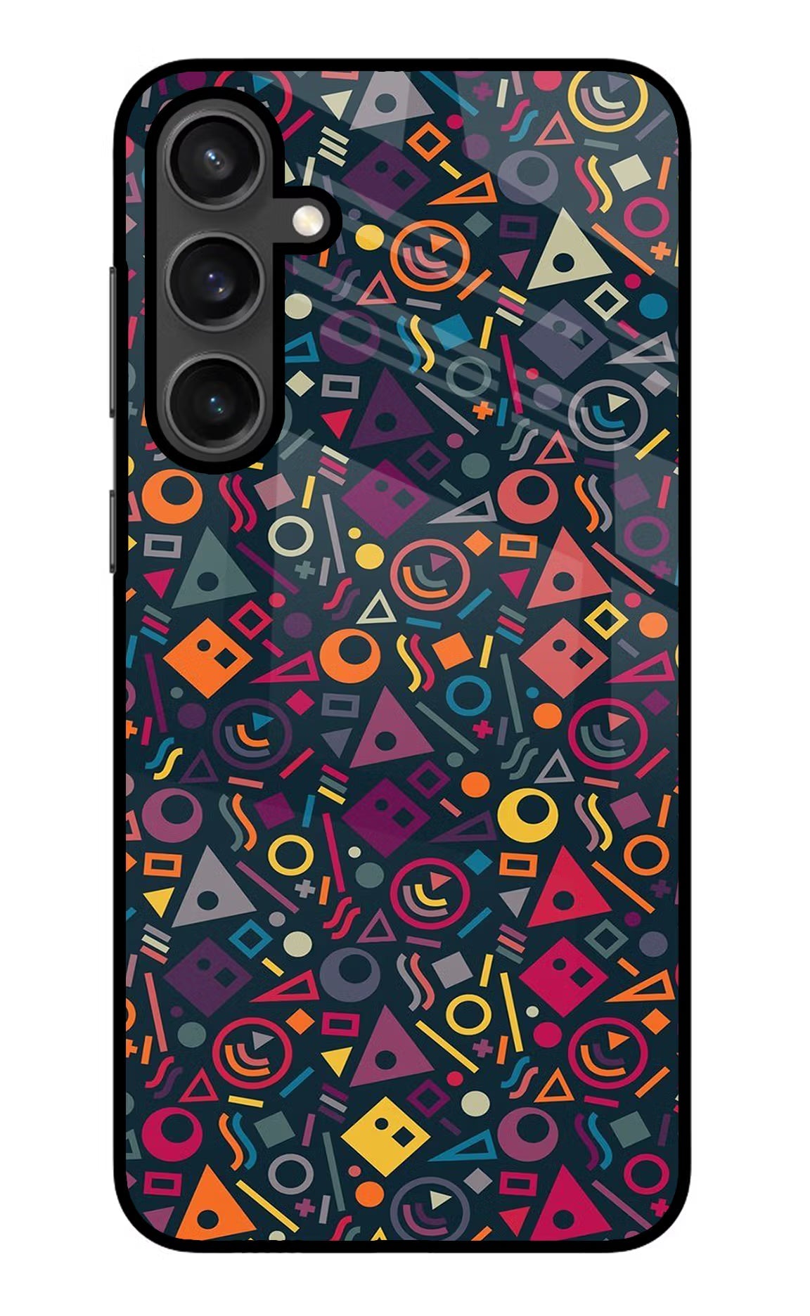 Geometric Abstract Samsung S23 Glass Case Back Cover by Casekaro