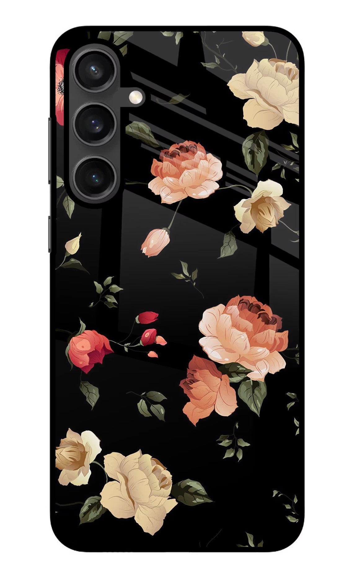 Flowers Samsung S23 Glass Case Back Cover by Casekaro