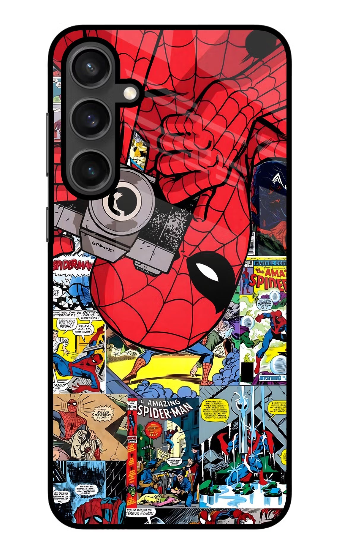 Spider Man Samsung S23 Glass Case Back Cover by Casekaro