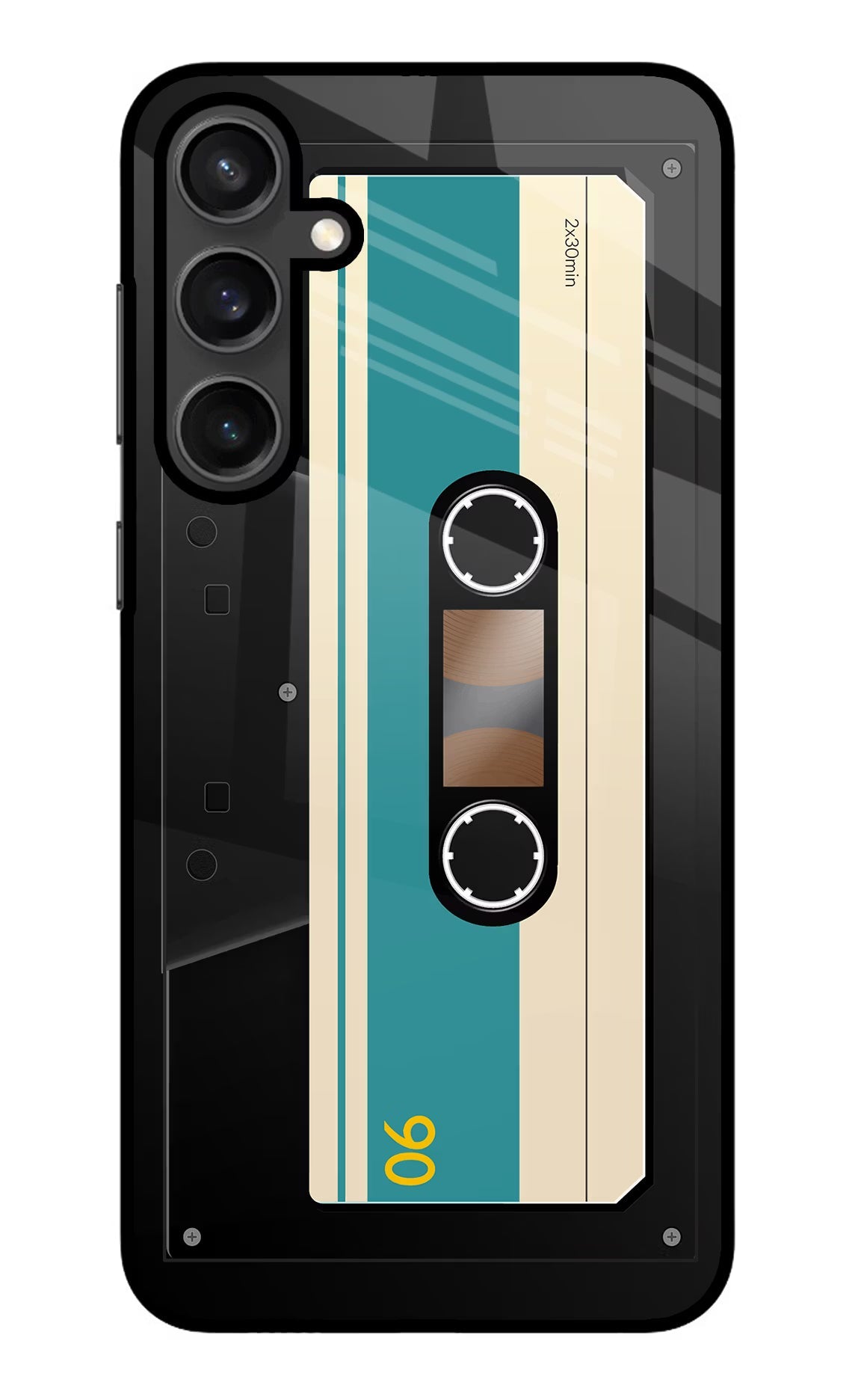 Cassette Samsung S23 Glass Case Back Cover by Casekaro