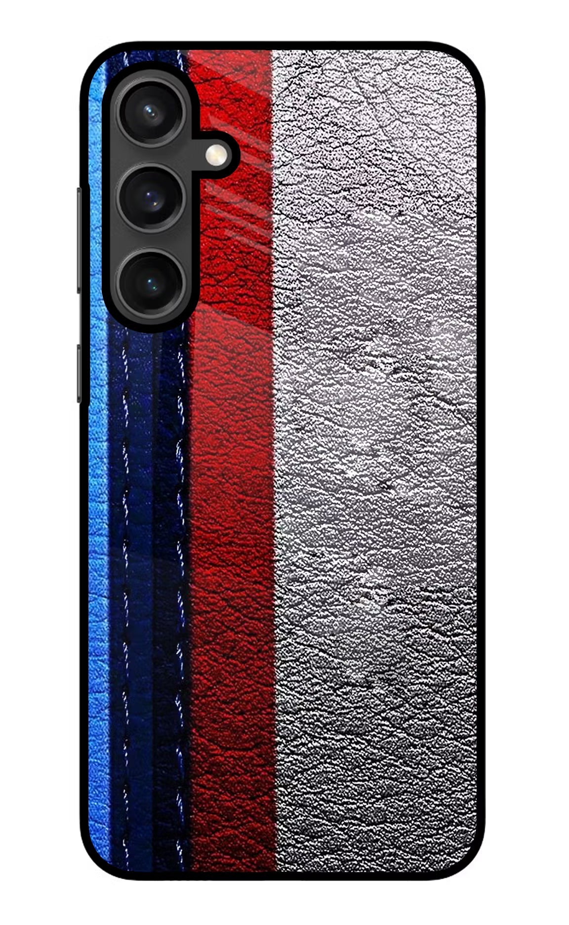 BMW Stripes Samsung S23 Glass Case Back Cover by Casekaro