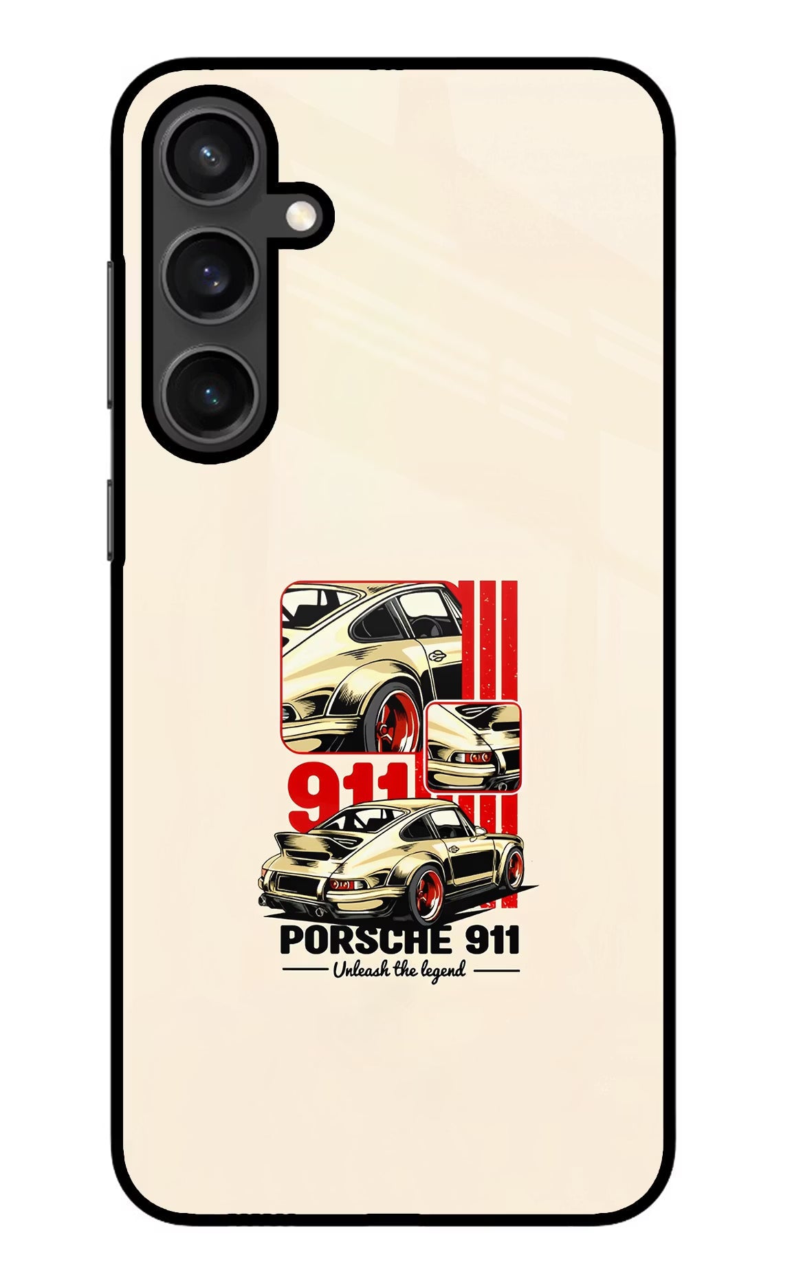 Classic Porsche 911 Samsung S23 Glass Case Back Cover by Casekaro