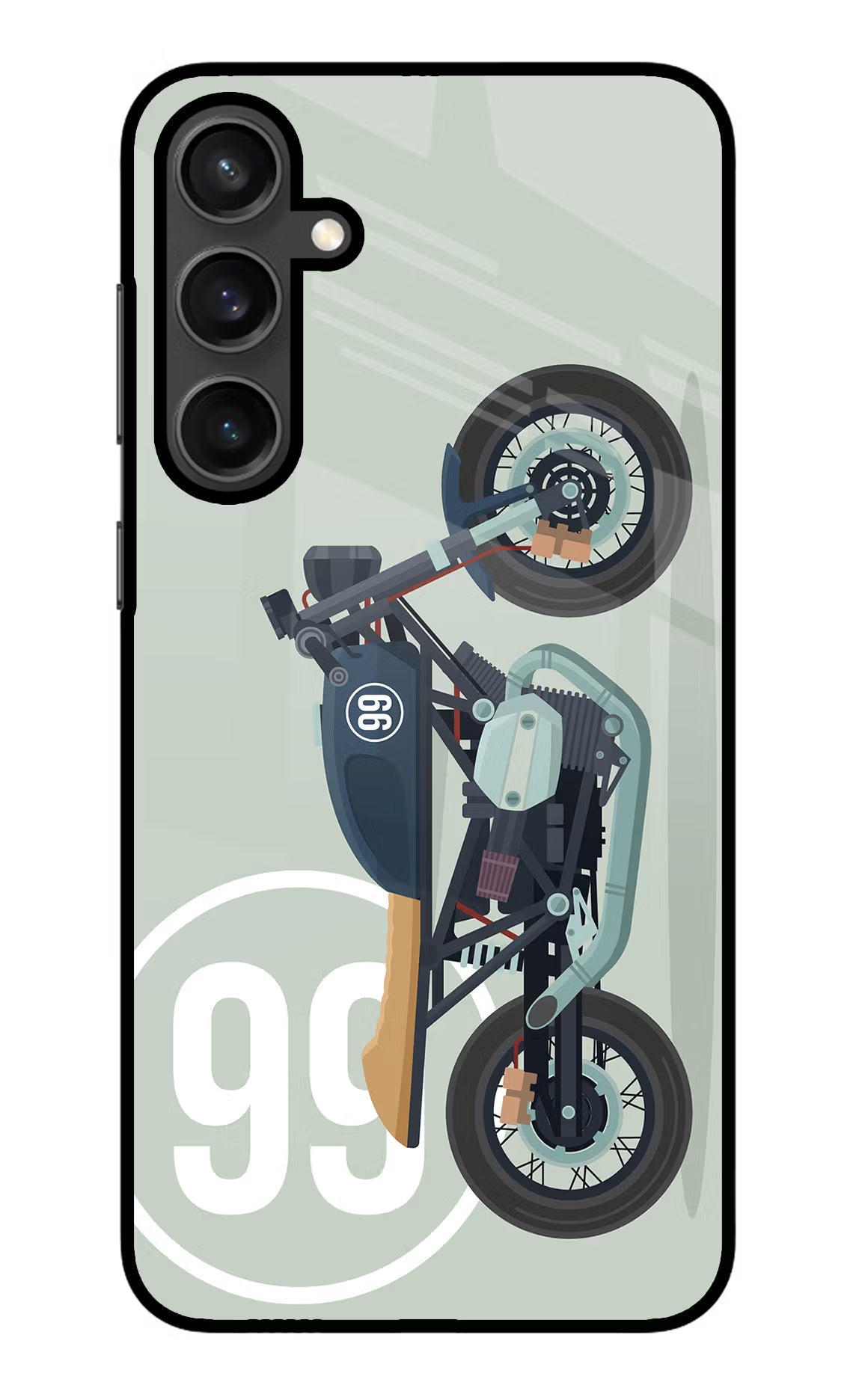 Classic Cafe Racer 99 Samsung S23 Glass Case Back Cover by Casekaro