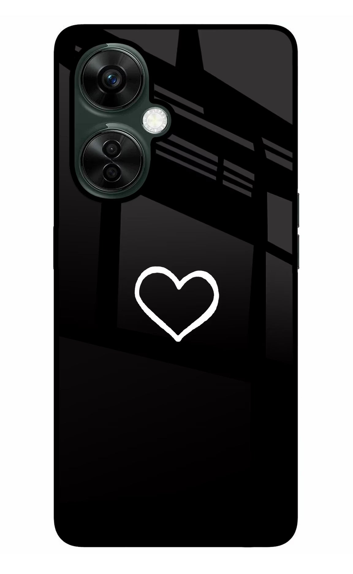 Heart OnePlus Nord CE 3 Lite 5G Glass Case Back Cover by Casekaro