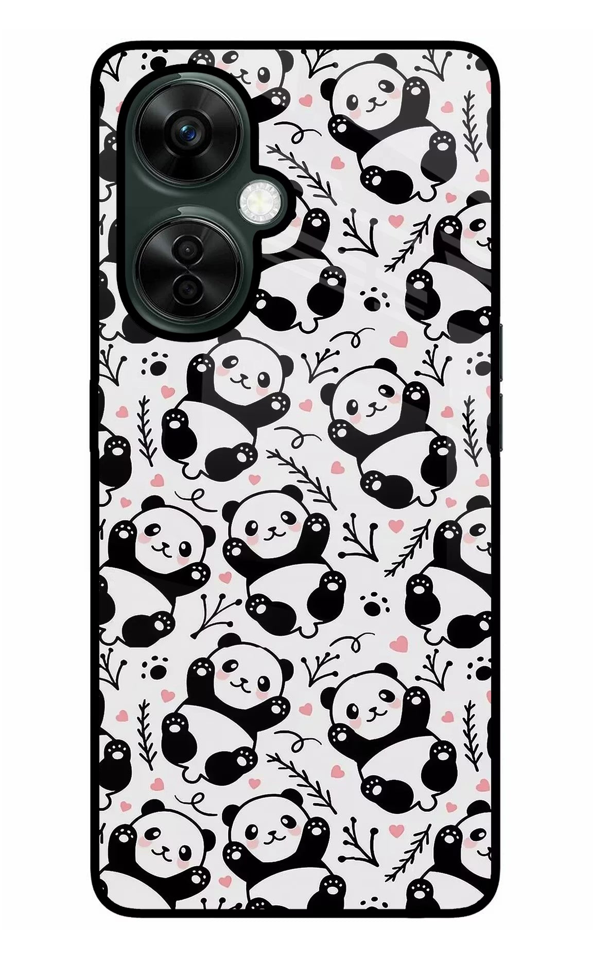 Cute Panda OnePlus Nord CE 3 Lite 5G Glass Case Back Cover by Casekaro