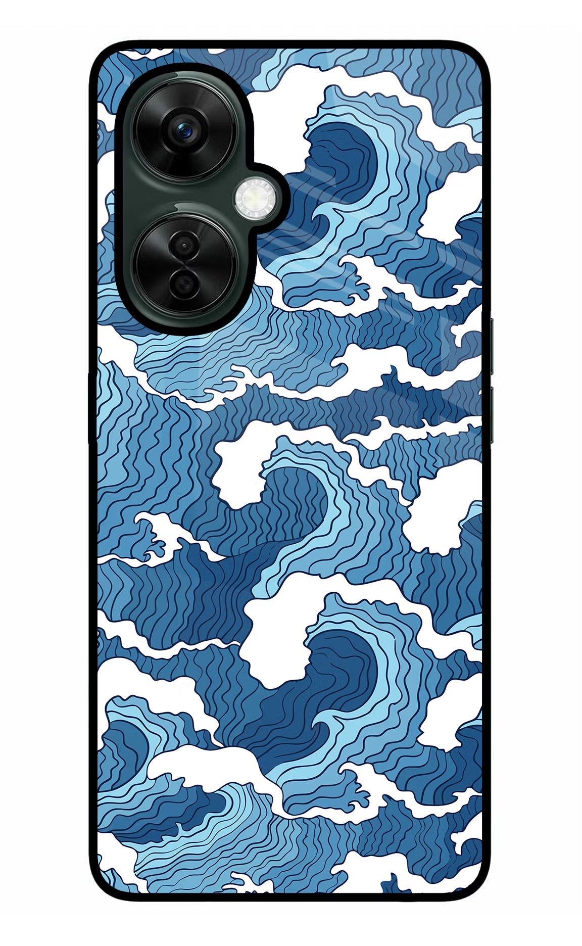 Blue Waves OnePlus Nord CE 3 Lite 5G Glass Case Back Cover by Casekaro