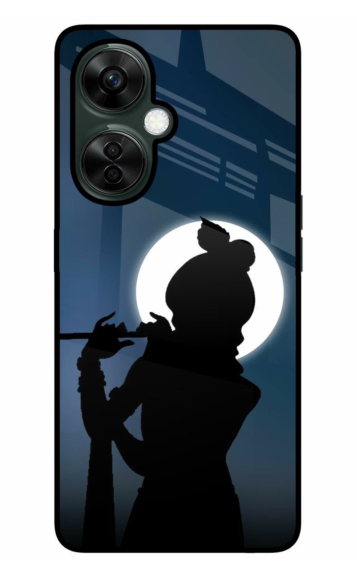 Shri Krishna Silhouette OnePlus Nord CE 3 Lite 5G Glass Case Back Cover by Casekaro