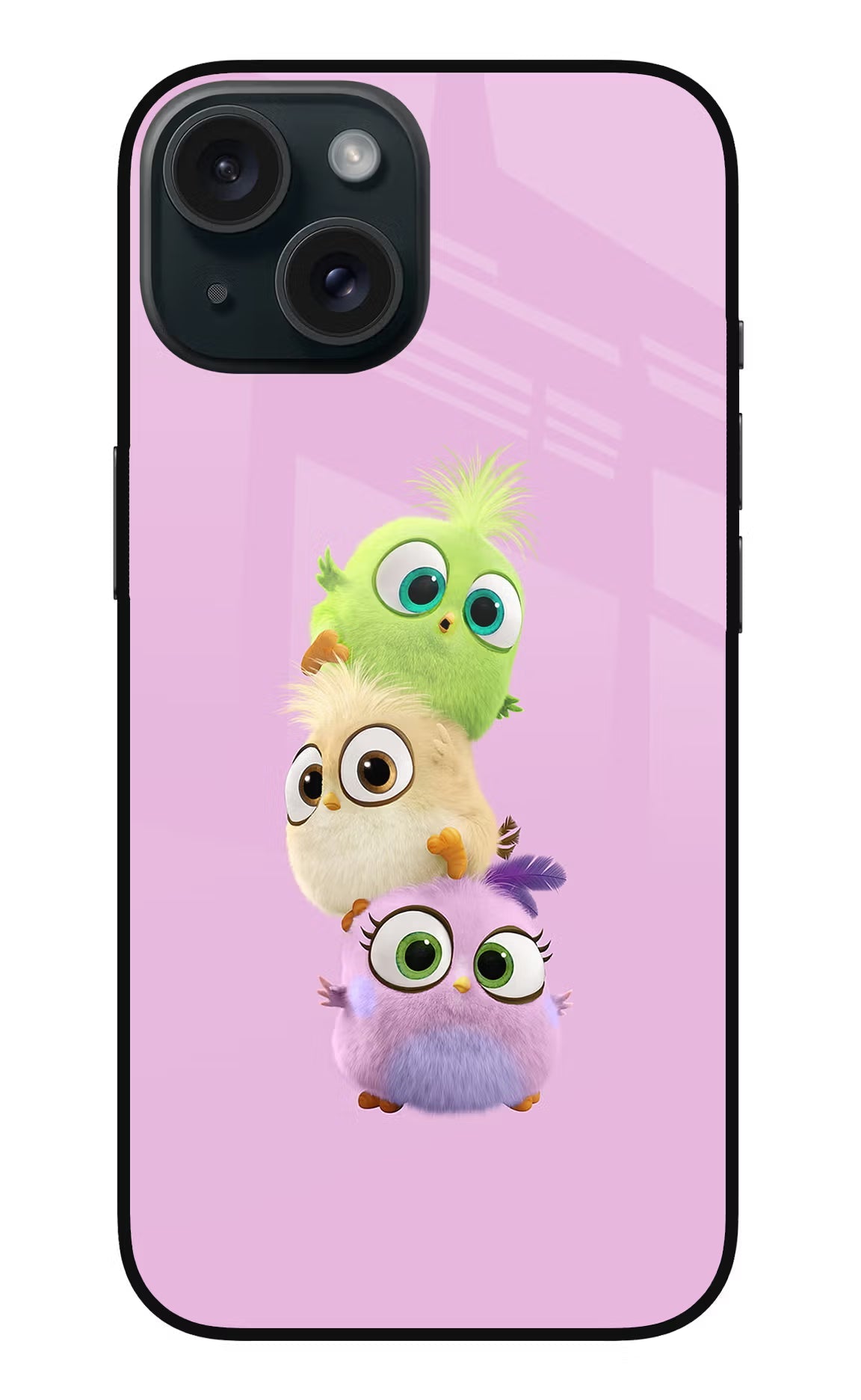 Cute Little Birds iPhone 15 Glass Case Back Cover by Casekaro