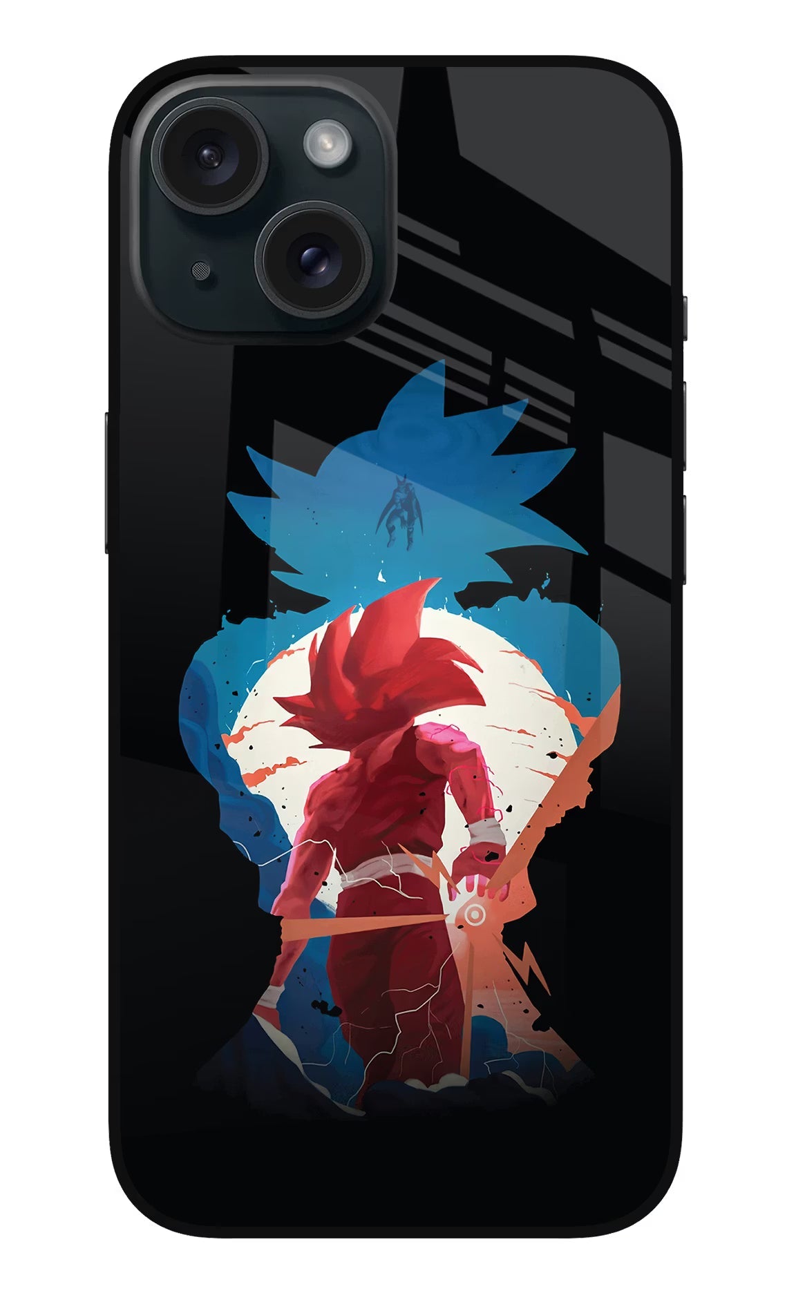 Goku iPhone 15 Glass Case Back Cover by Casekaro