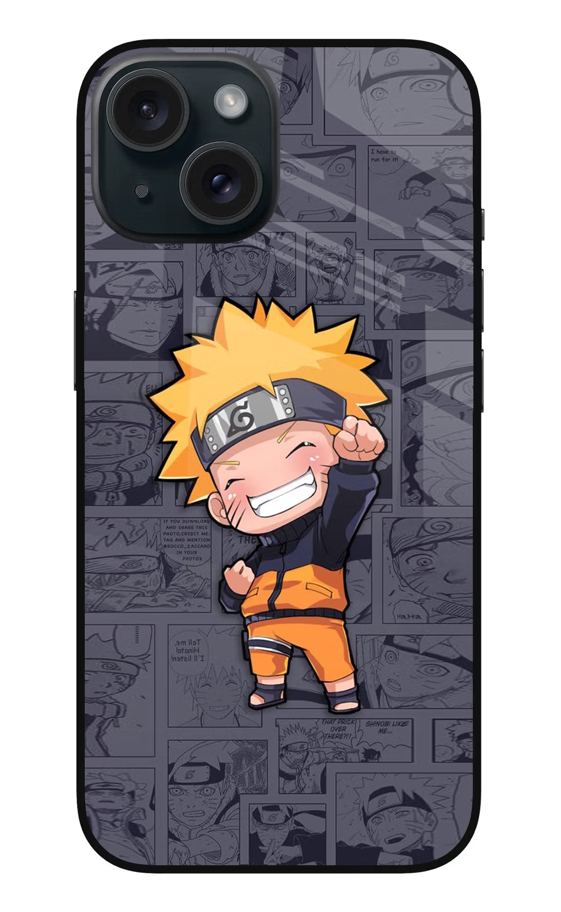 Chota Naruto iPhone 15 Glass Case Back Cover by Casekaro