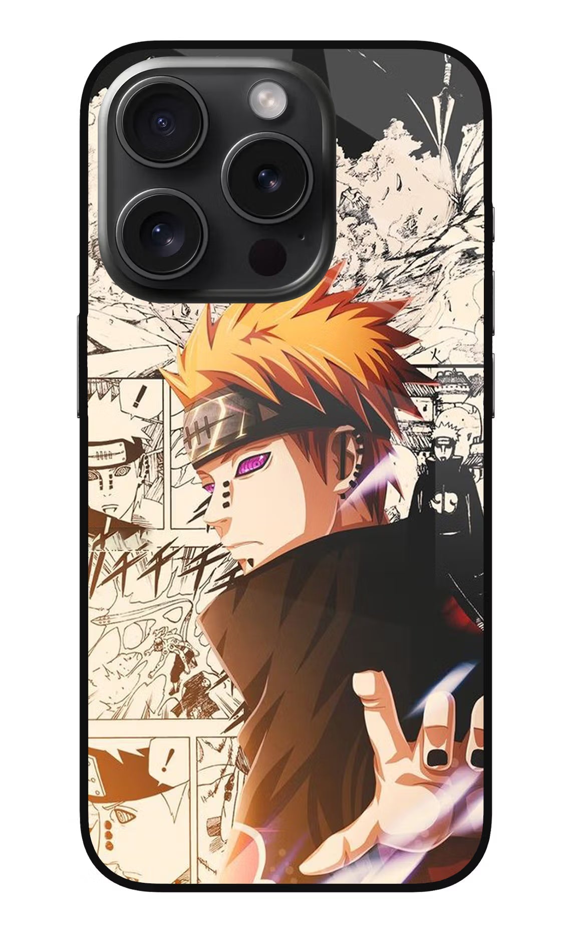 Pain Anime iPhone 15 Pro Glass Case Back Cover by Casekaro