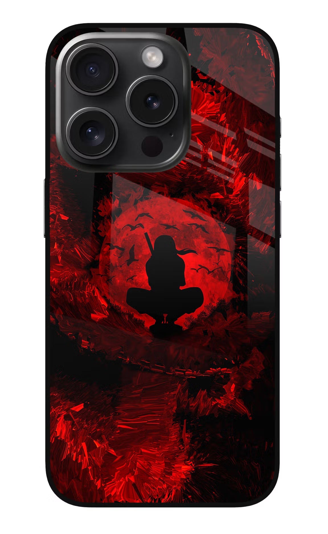 Itachi Uchiha iPhone 15 Pro Glass Case Back Cover by Casekaro