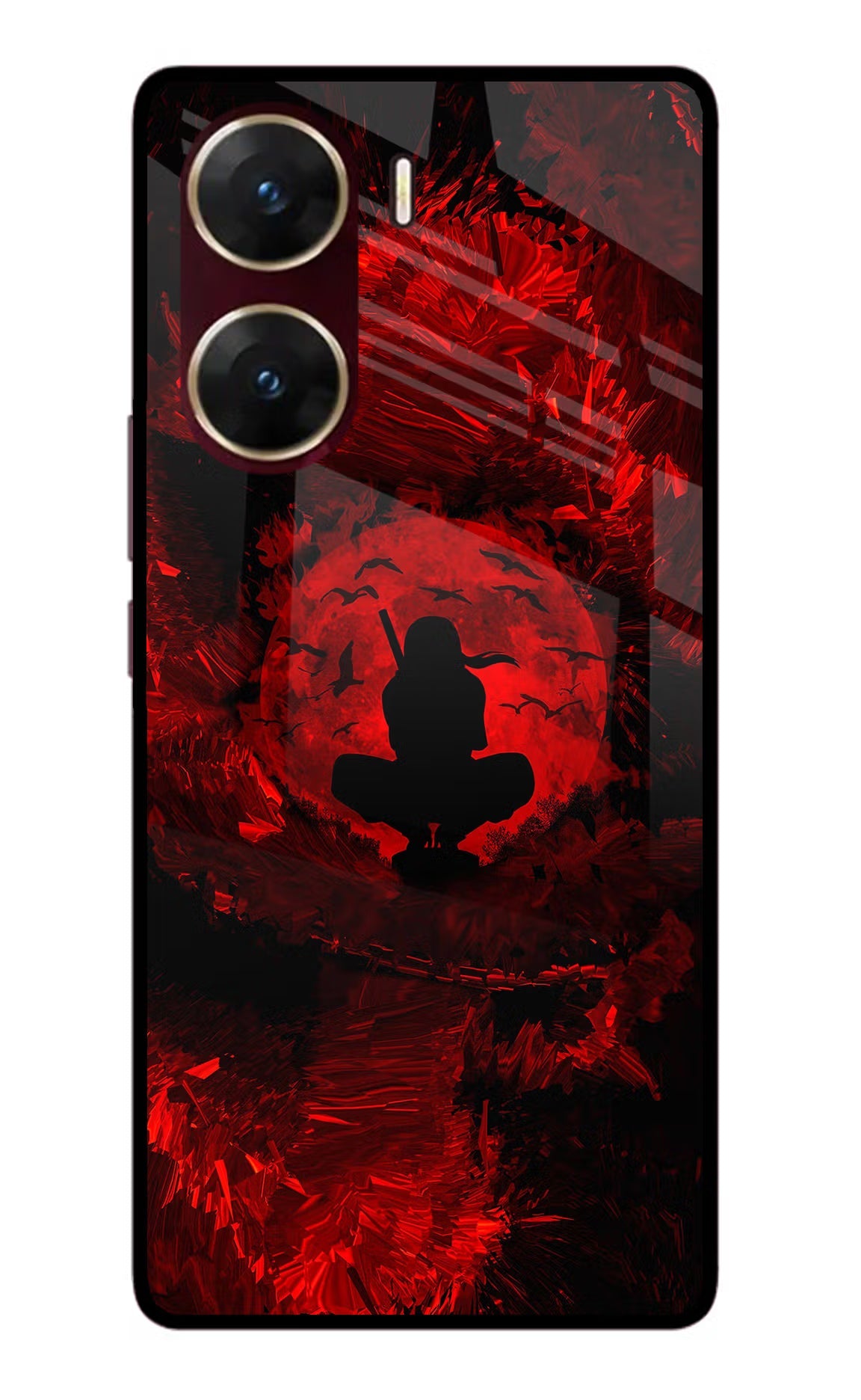 Itachi Uchiha Vivo V29E Glass Case Back Cover by Casekaro