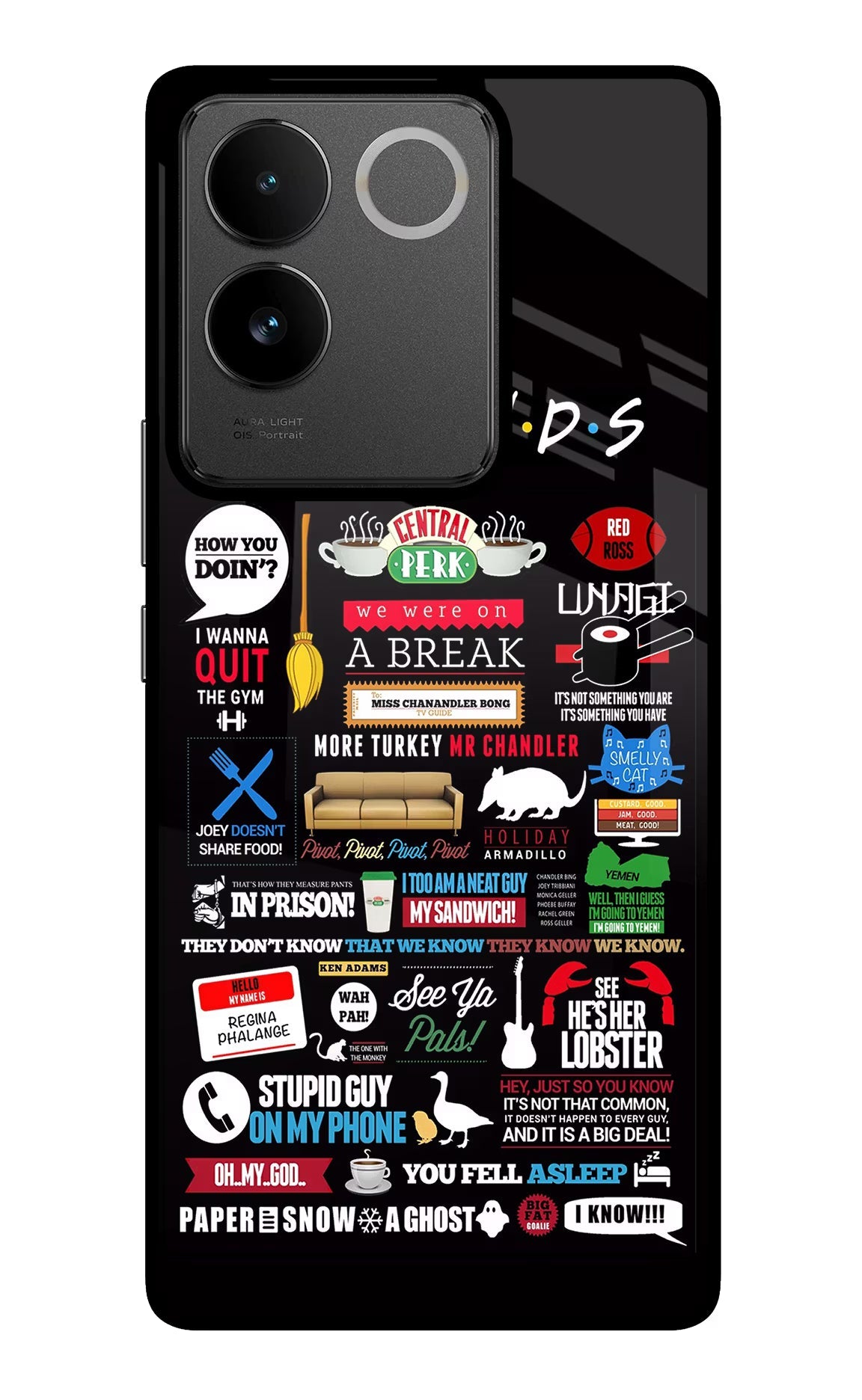 FRIENDS IQOO Z7 Pro 5G Glass Case Back Cover by Casekaro