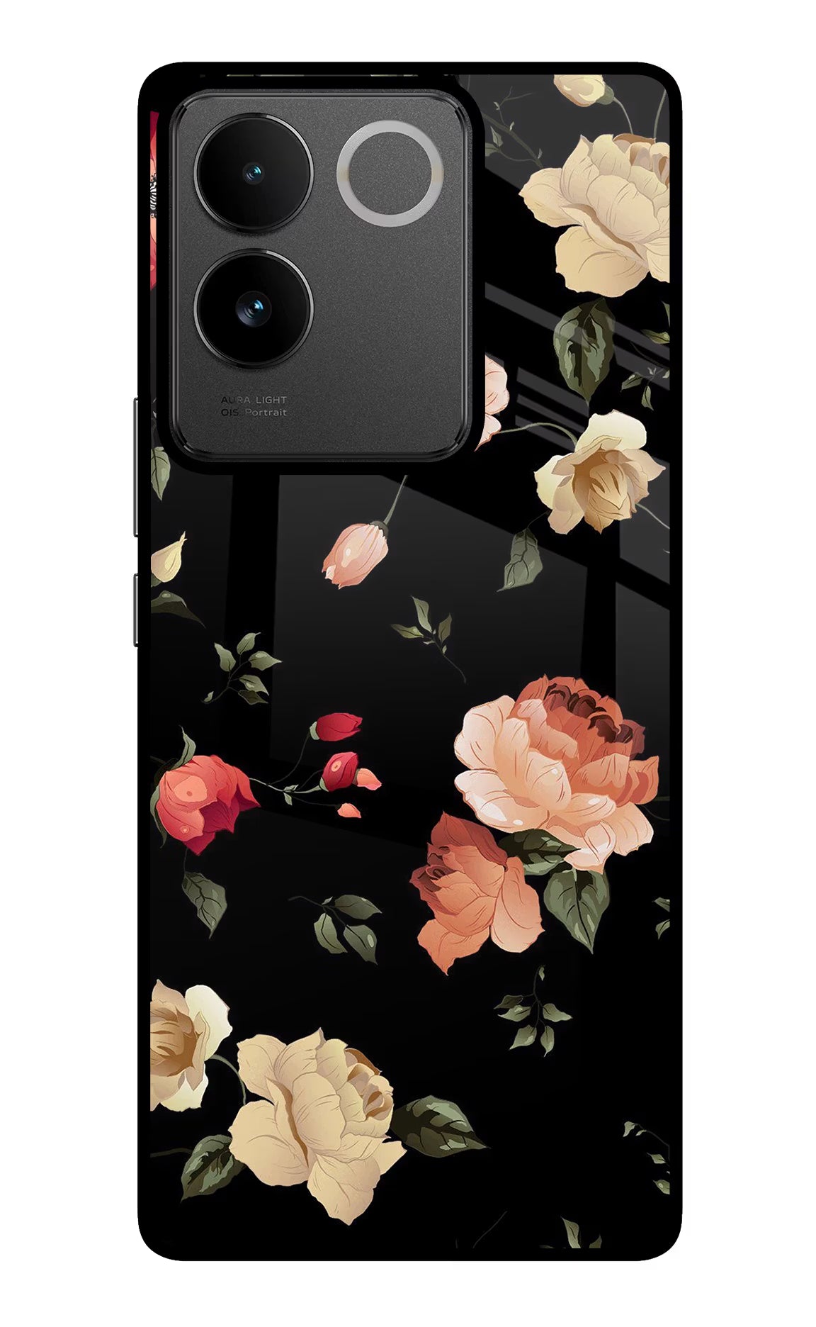 Flowers IQOO Z7 Pro 5G Glass Case Back Cover by Casekaro