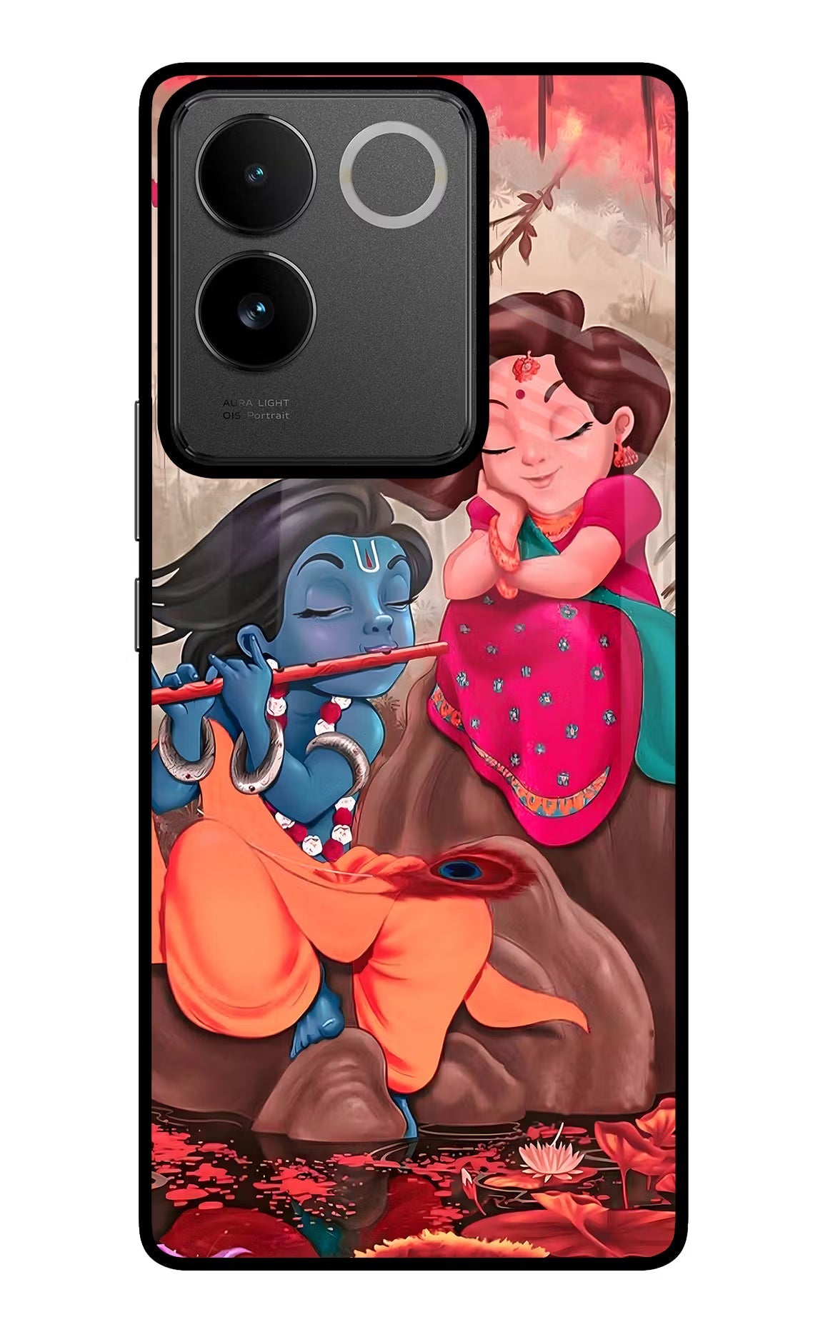 Radhe Krishna IQOO Z7 Pro 5G Glass Case Back Cover by Casekaro