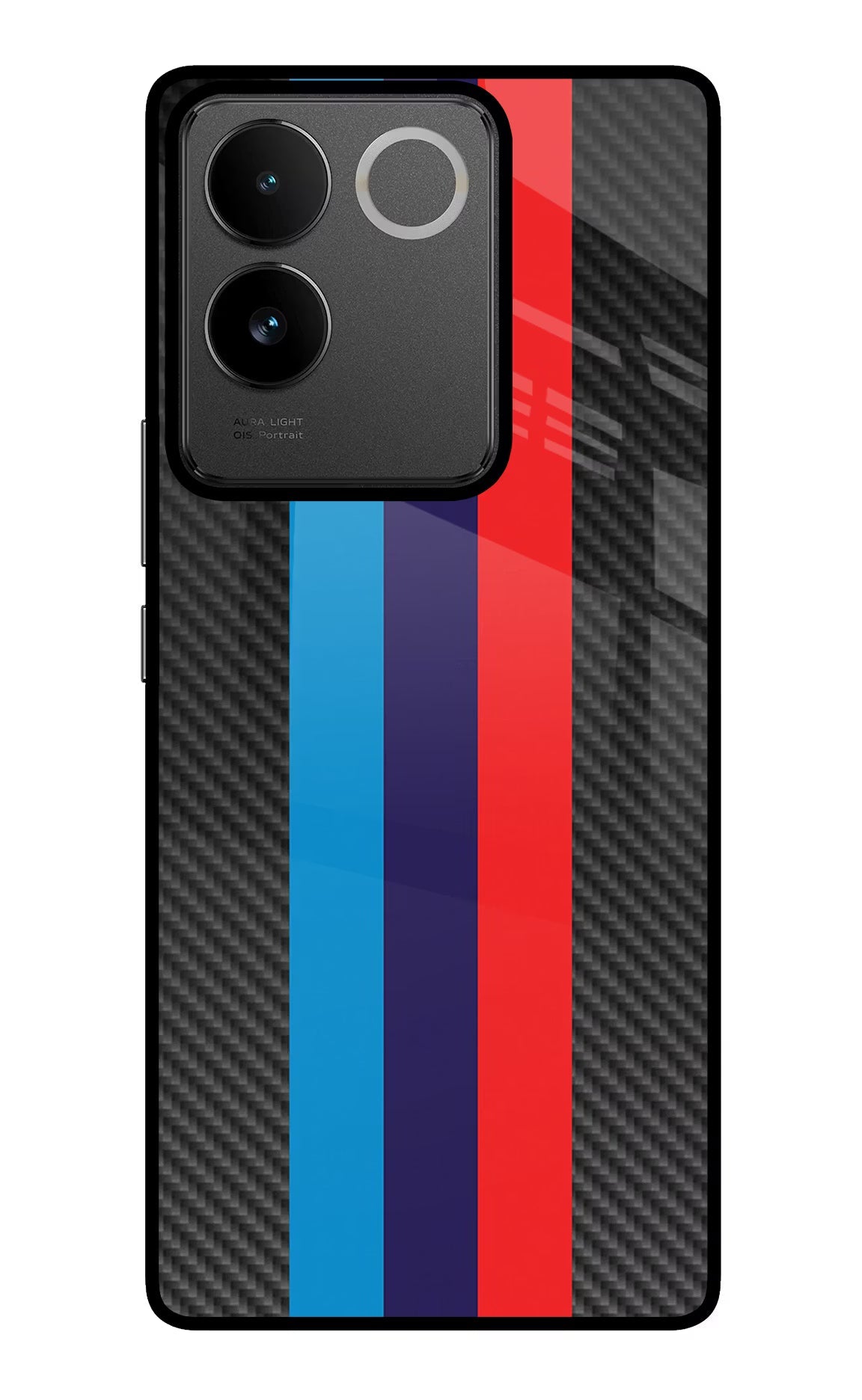 BMW Stripes Pattern IQOO Z7 Pro 5G Glass Case Back Cover by Casekaro