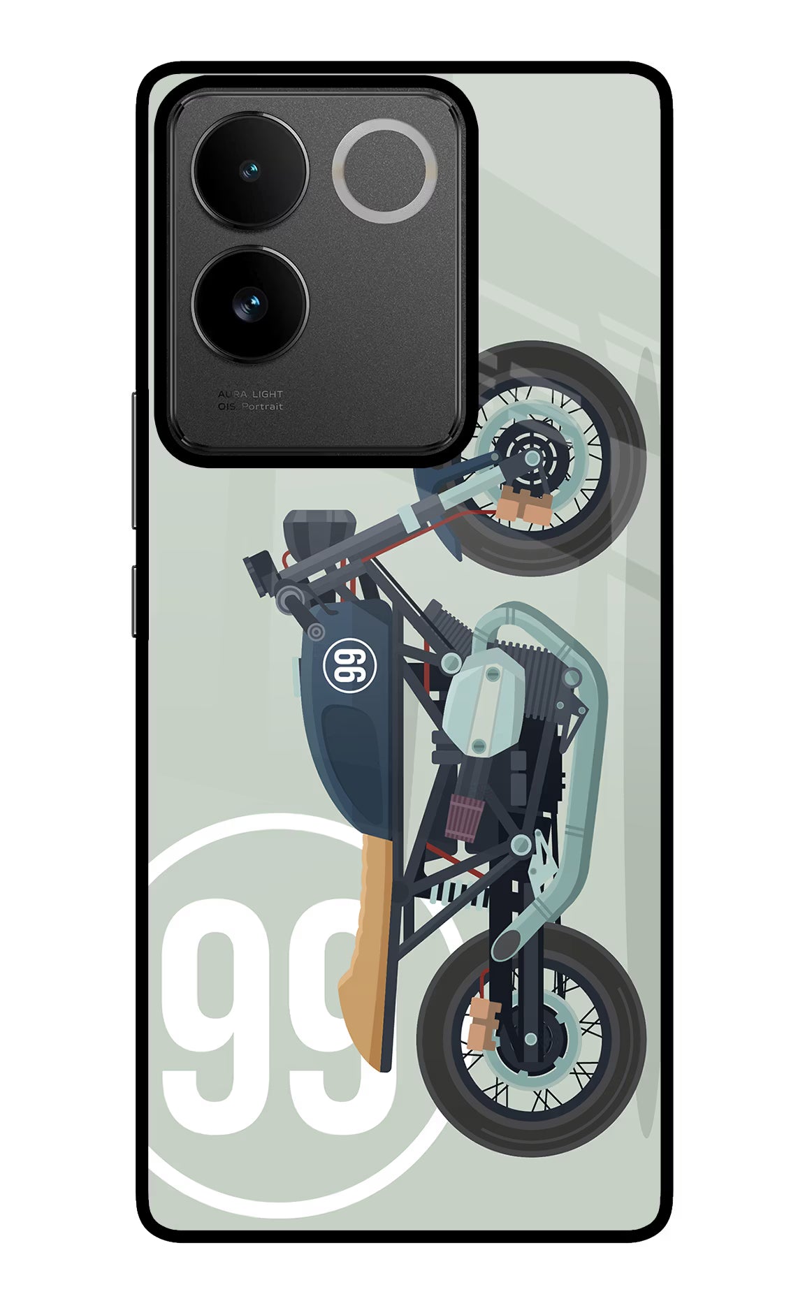 Classic Cafe Racer 99 IQOO Z7 Pro 5G Glass Case Back Cover by Casekaro