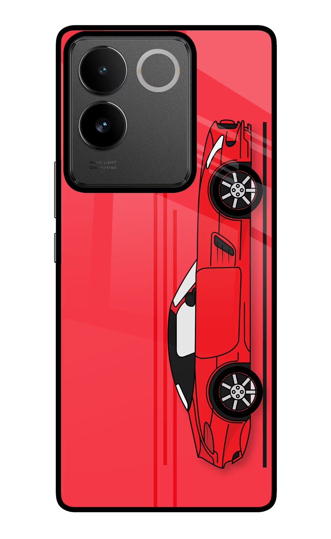 Red Velocity IQOO Z7 Pro 5G Glass Case Back Cover by Casekaro