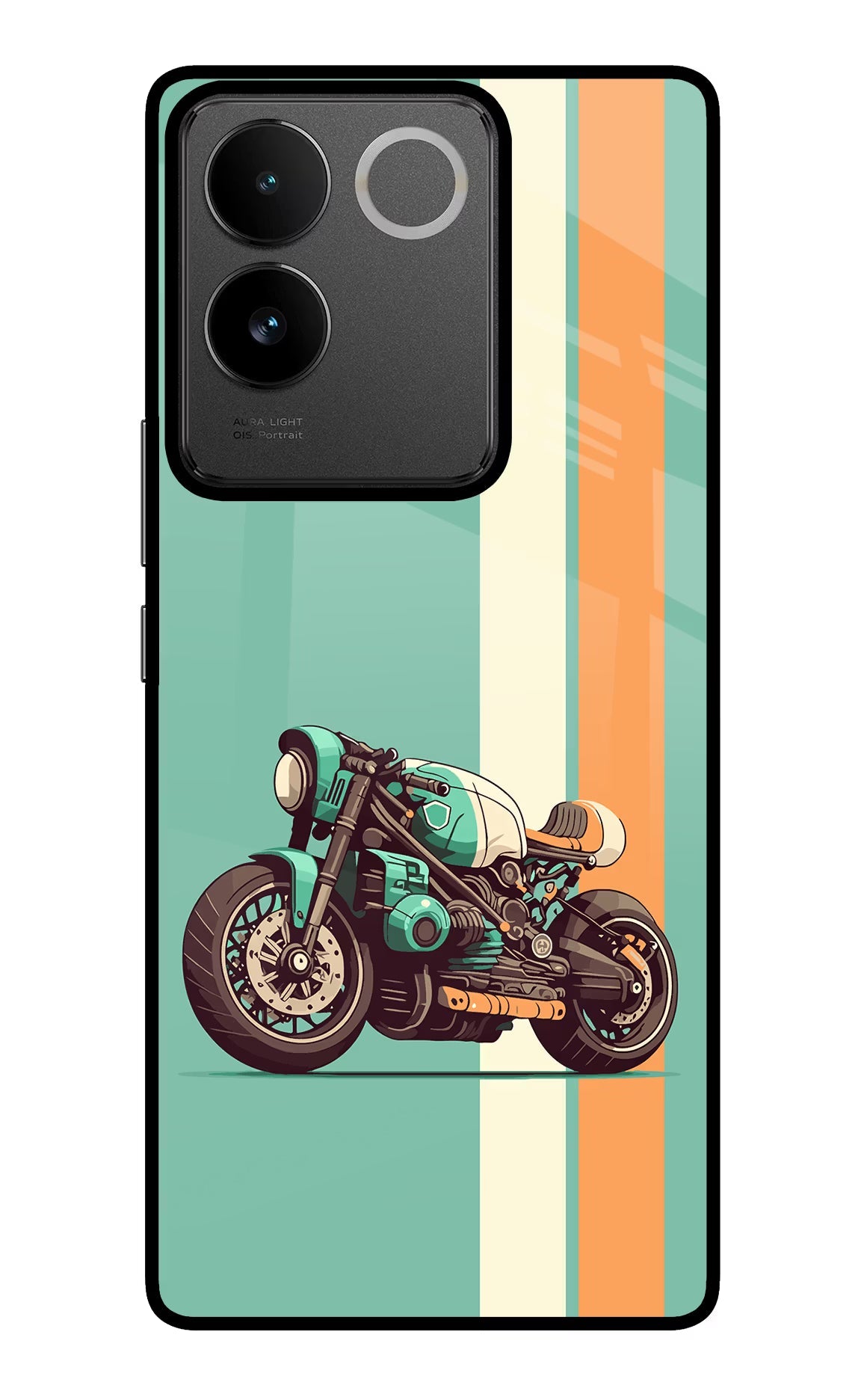 Striped Moto Drift IQOO Z7 Pro 5G Glass Case Back Cover by Casekaro
