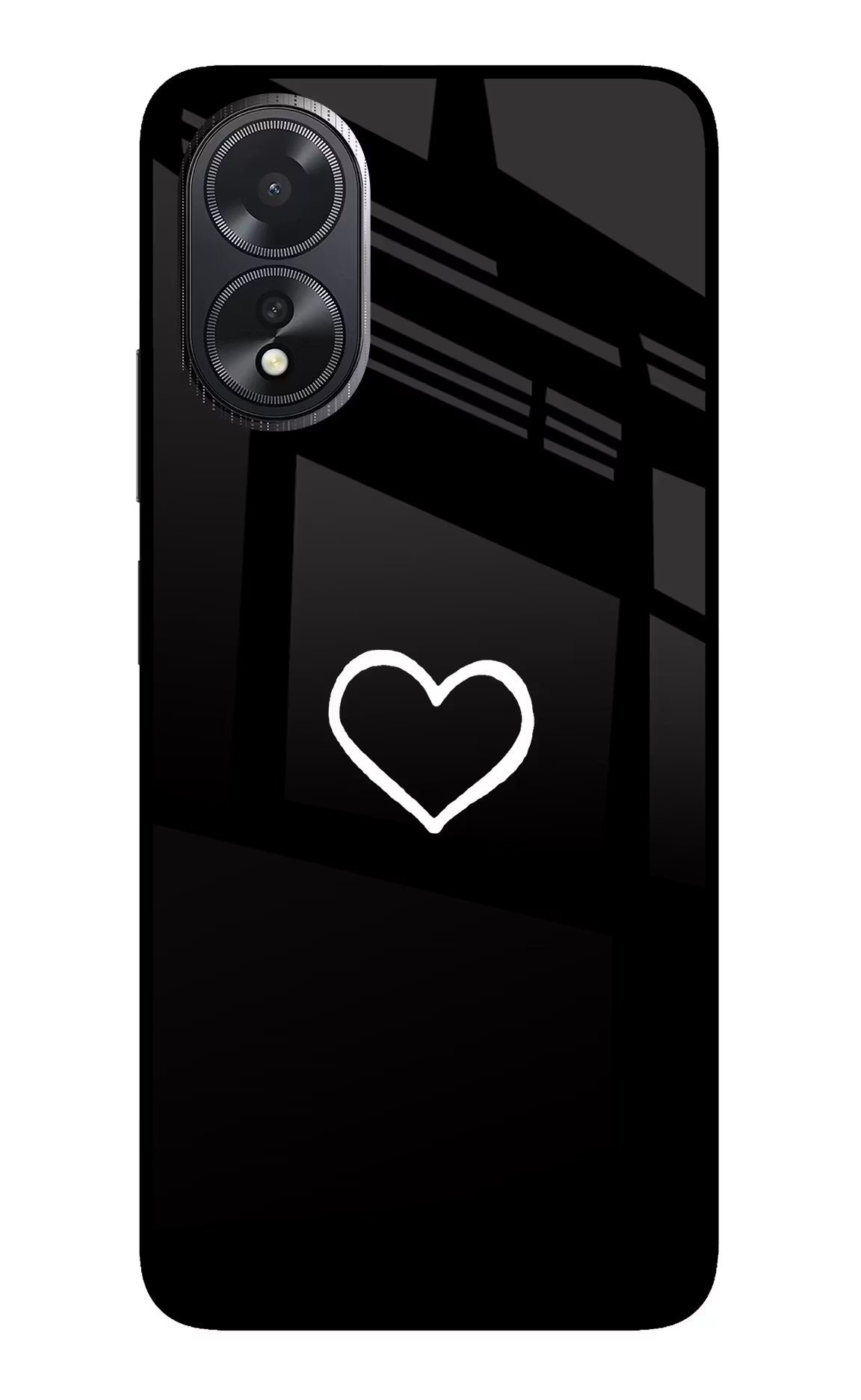 Heart Oppo A18/Oppo A38 Glass Case Back Cover by Casekaro