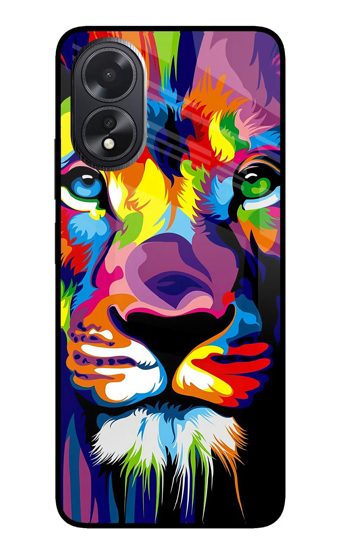Lion Oppo A18/Oppo A38 Glass Case Back Cover by Casekaro