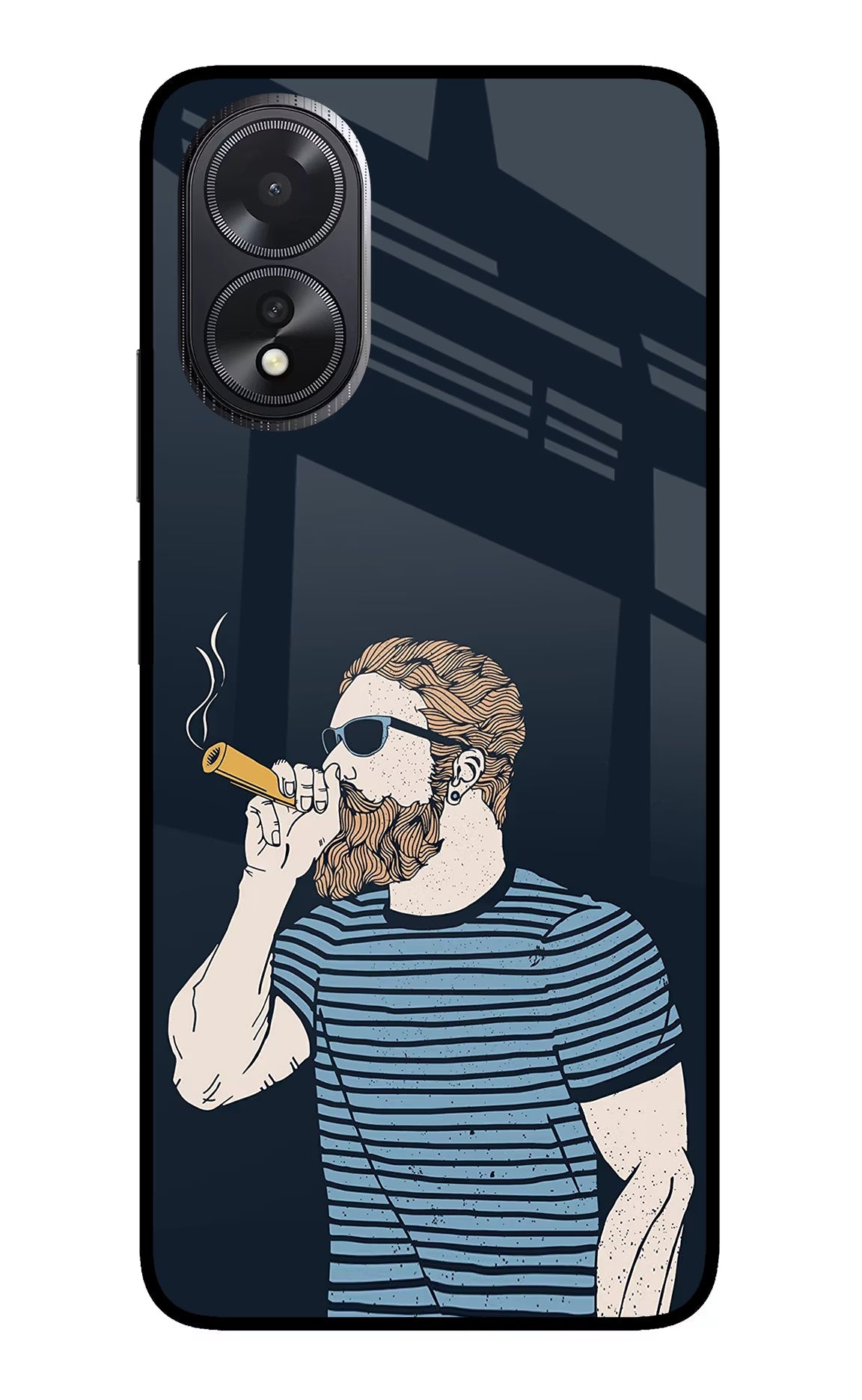 Smoking Oppo A18/Oppo A38 Glass Case Back Cover by Casekaro