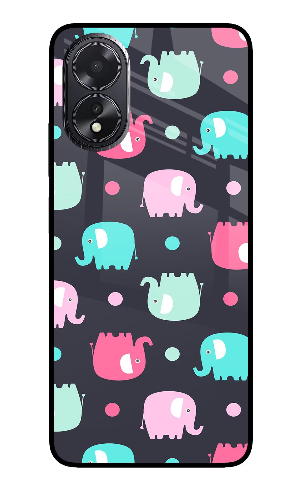 Elephants Oppo A18/Oppo A38 Glass Case Back Cover by Casekaro