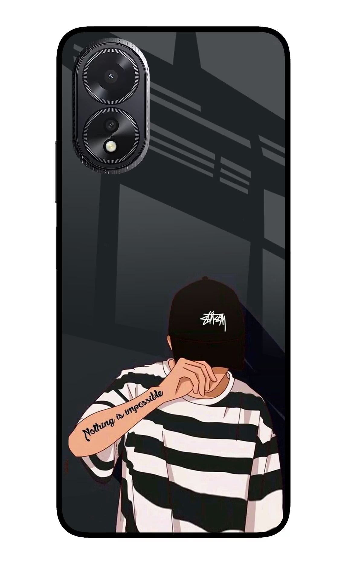 Aesthetic Boy Oppo A18/Oppo A38 Glass Case Back Cover by Casekaro