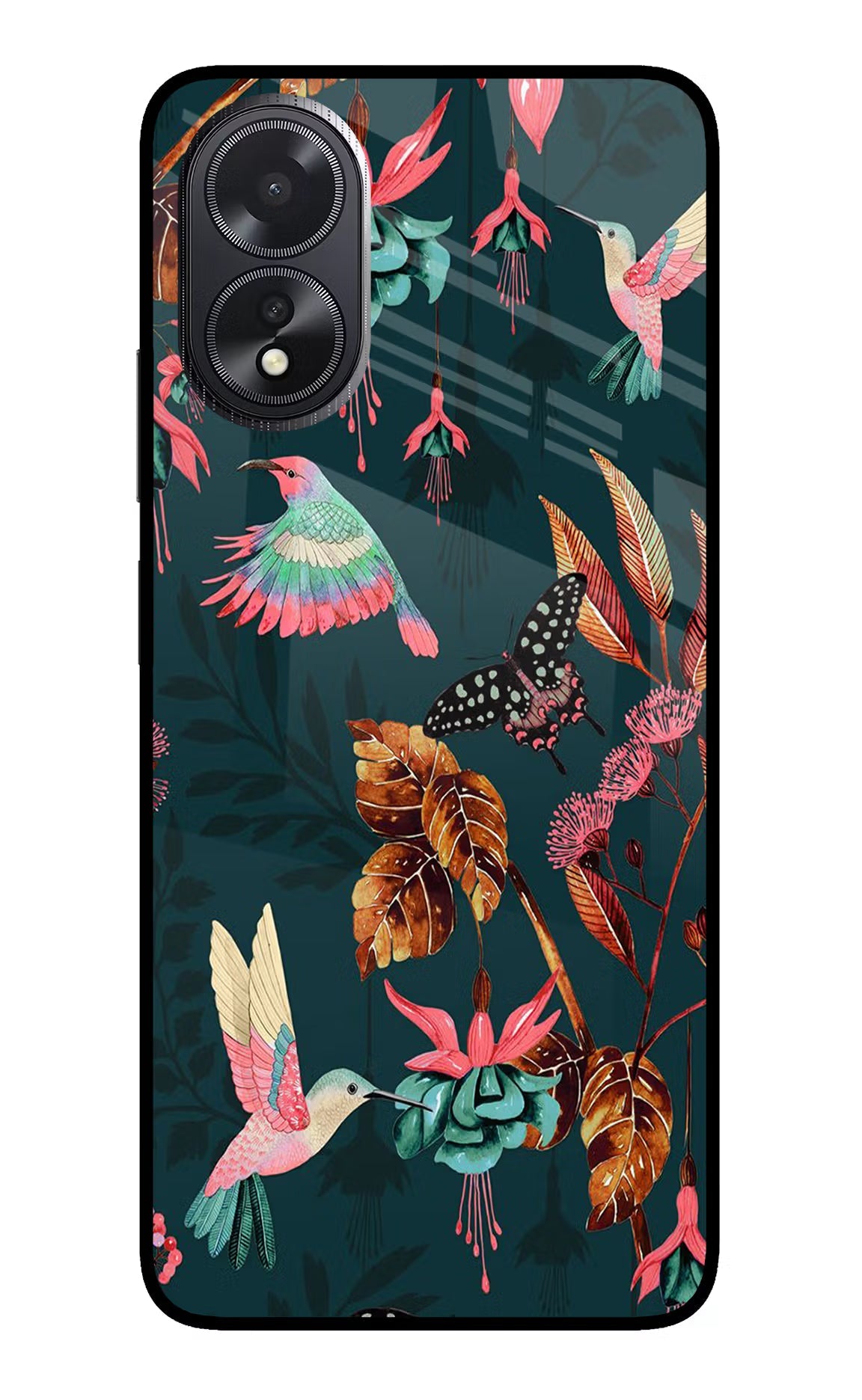 Birds Oppo A18/Oppo A38 Glass Case Back Cover by Casekaro