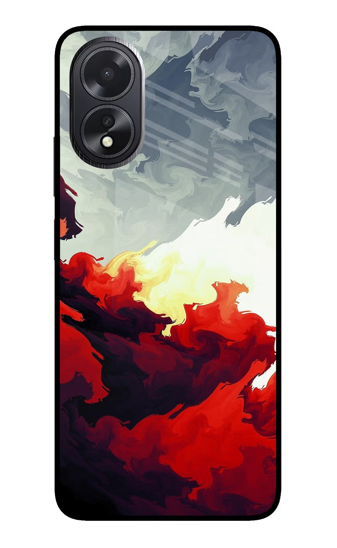 Fire Cloud Oppo A18/Oppo A38 Glass Case Back Cover by Casekaro