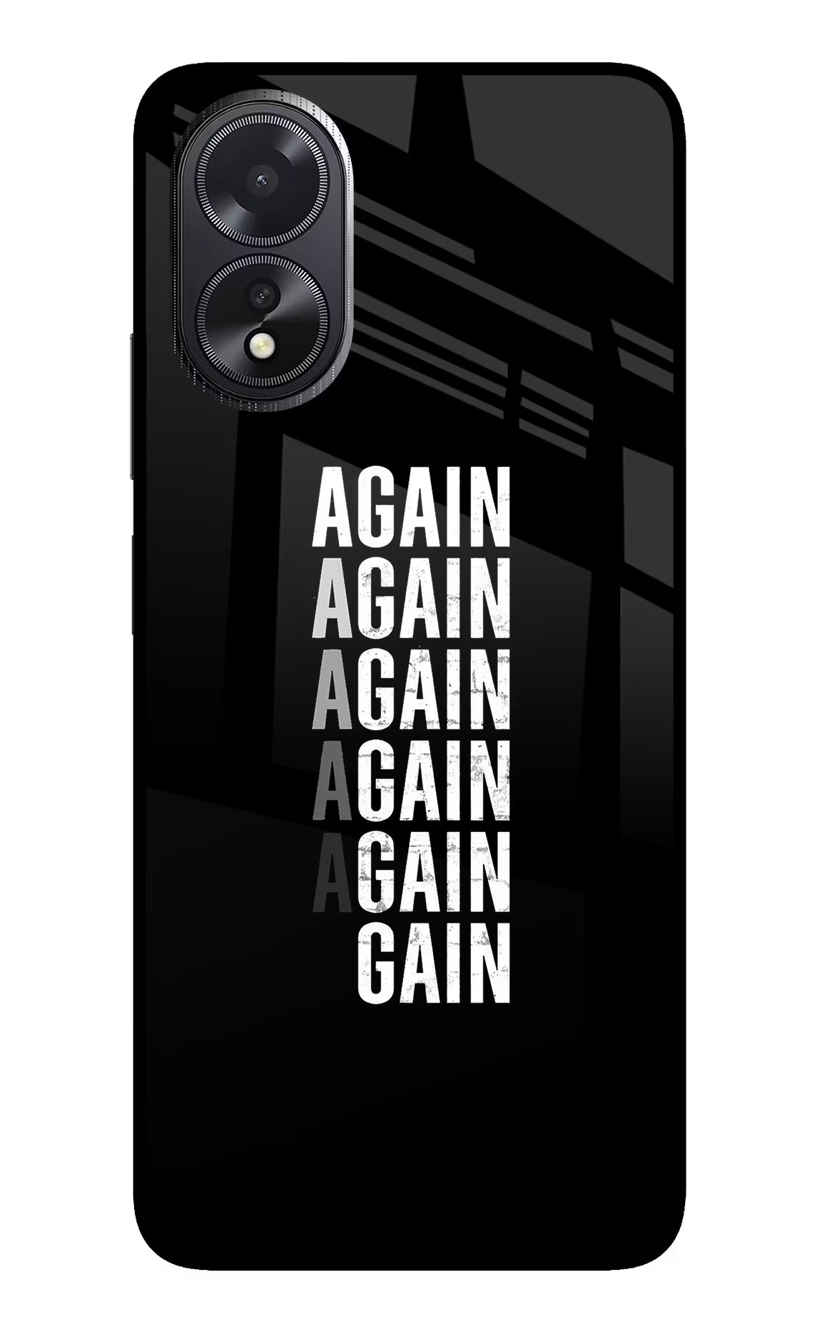 Again Again Gain Oppo A18/Oppo A38 Glass Case Back Cover by Casekaro