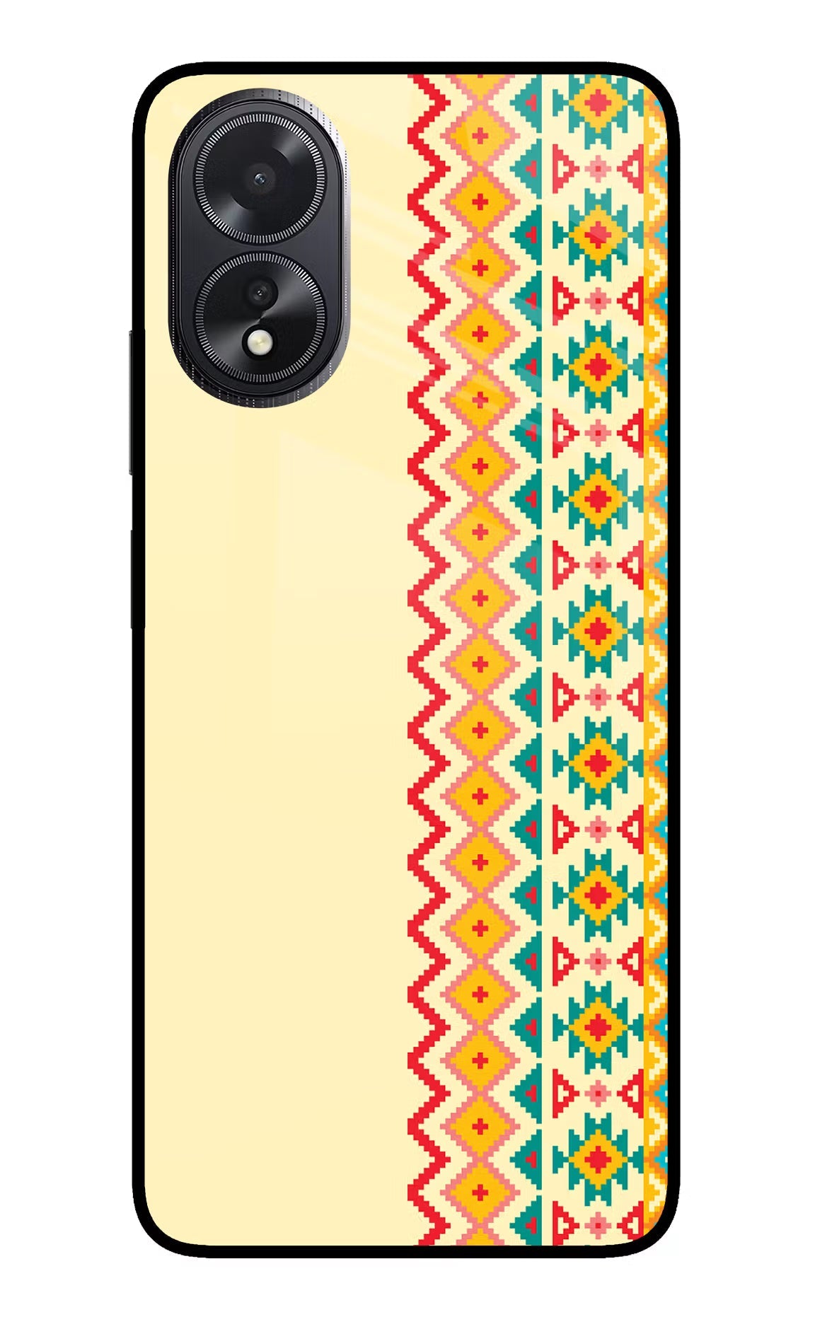Ethnic Seamless Oppo A18/Oppo A38 Glass Case Back Cover by Casekaro