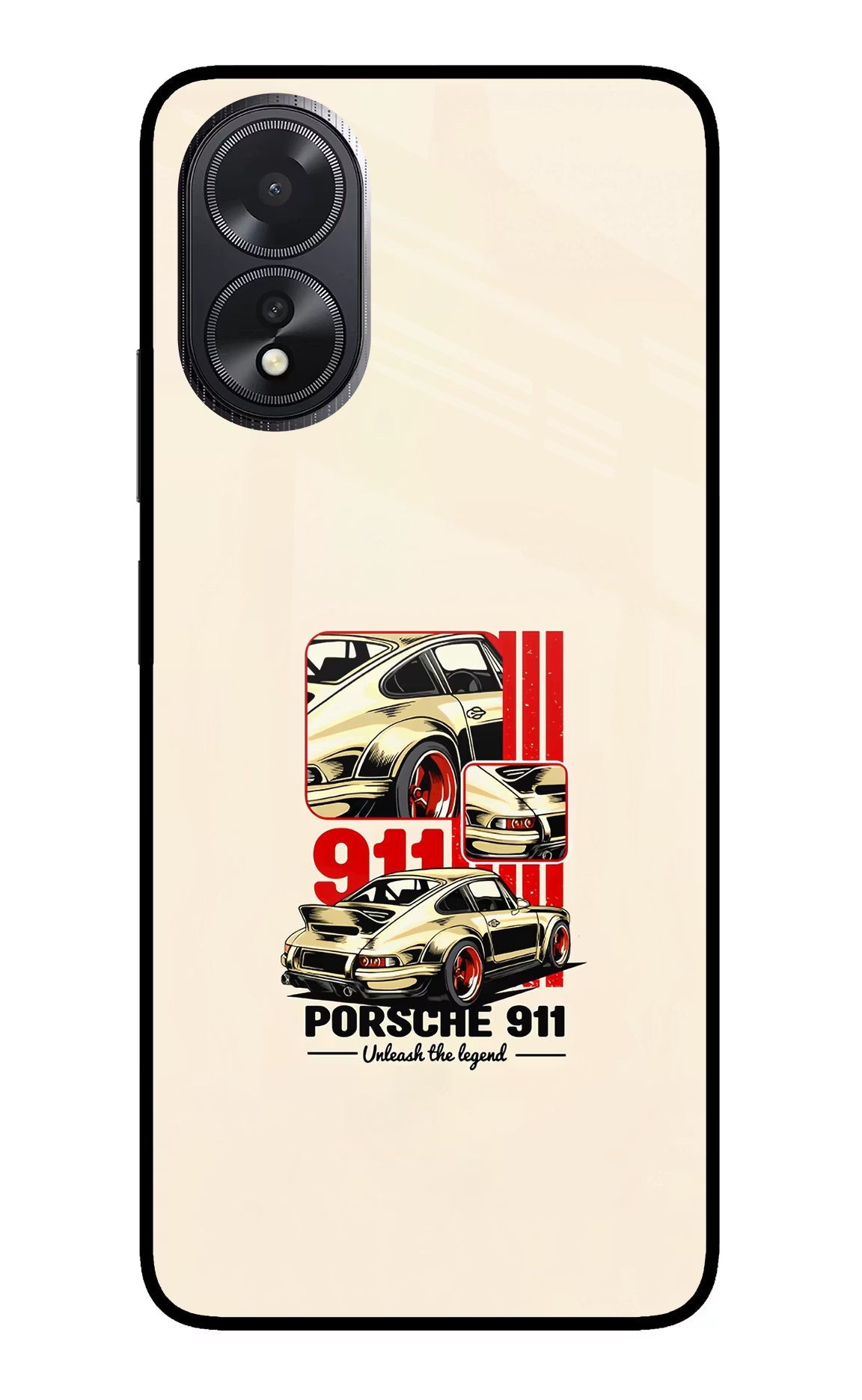 Classic Porsche 911 Oppo A18/Oppo A38 Glass Case Back Cover by Casekaro