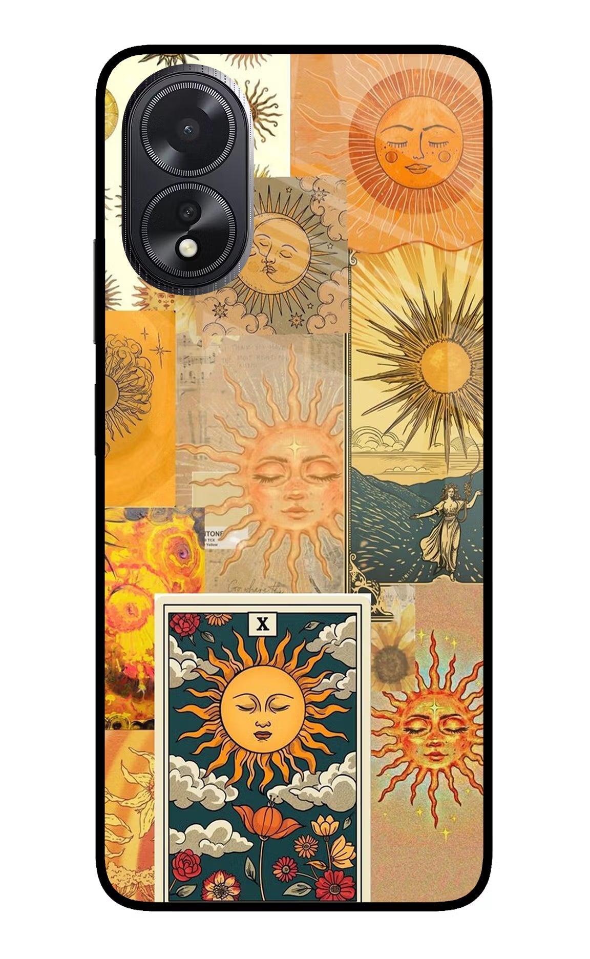 Sun Oppo A18/Oppo A38 Glass Case Back Cover by Casekaro